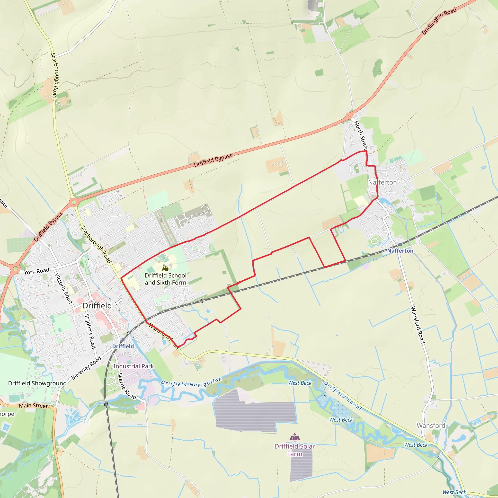 Driffield Country Park Loop mobile static map