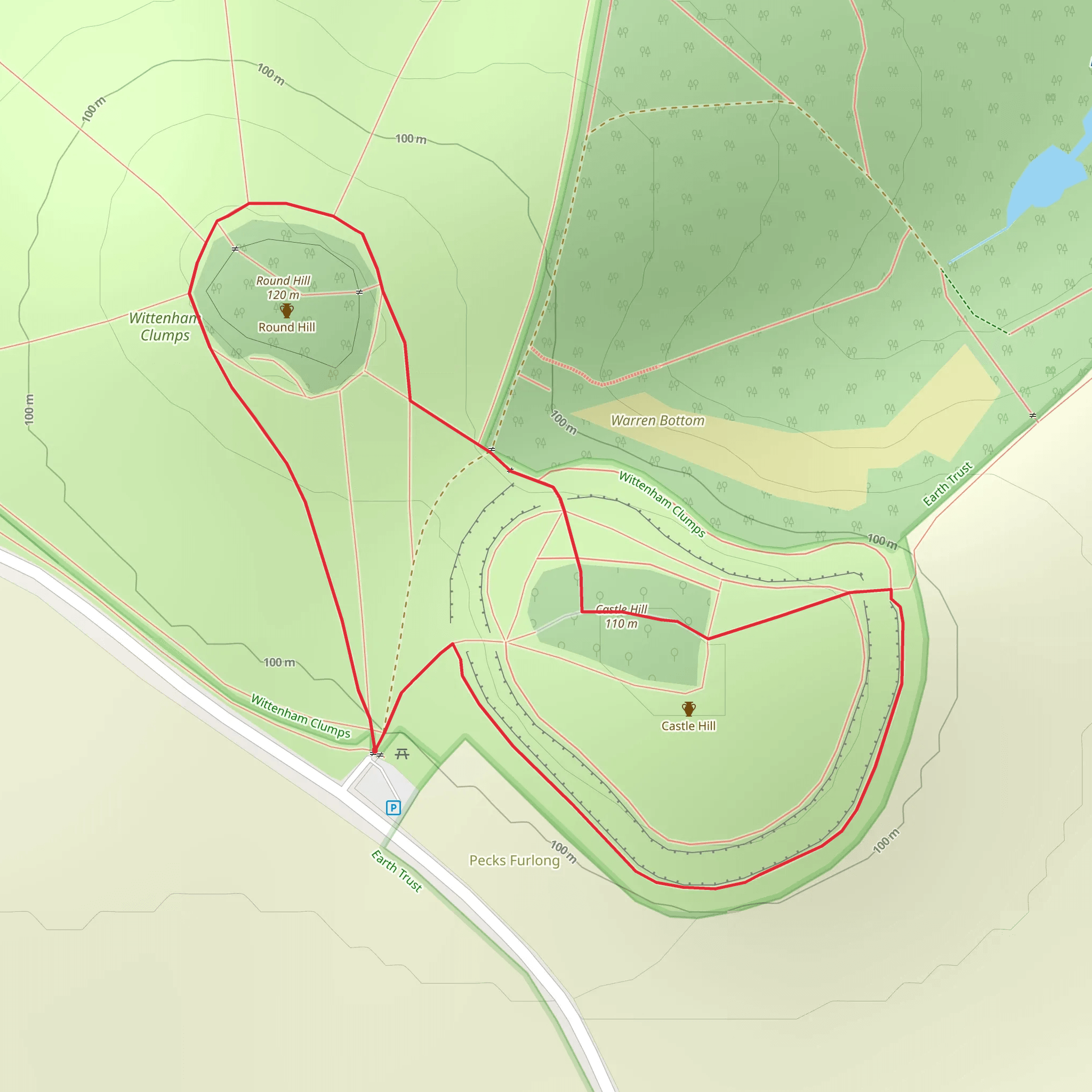 Wittenham Clumps mobile static map