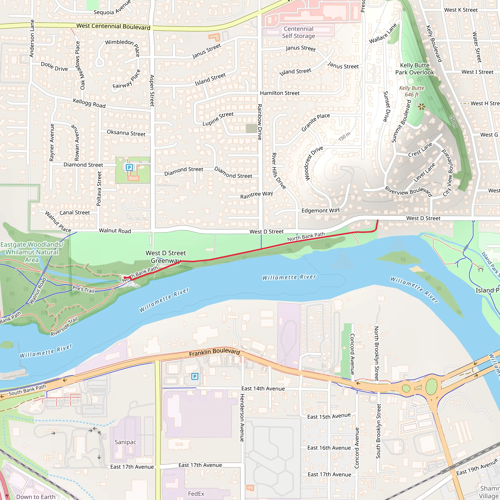 North Bank Path mobile static map