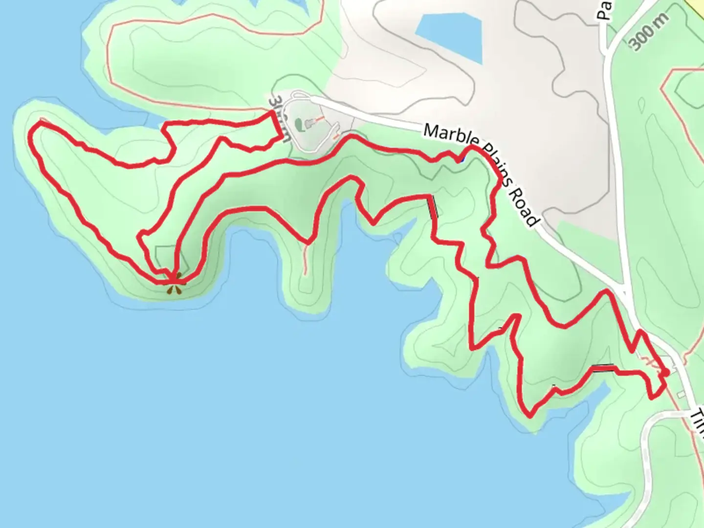 An image depicting the trail Marble Plains Overlook and Lost Creek Overlook Trail and its surrounding area.