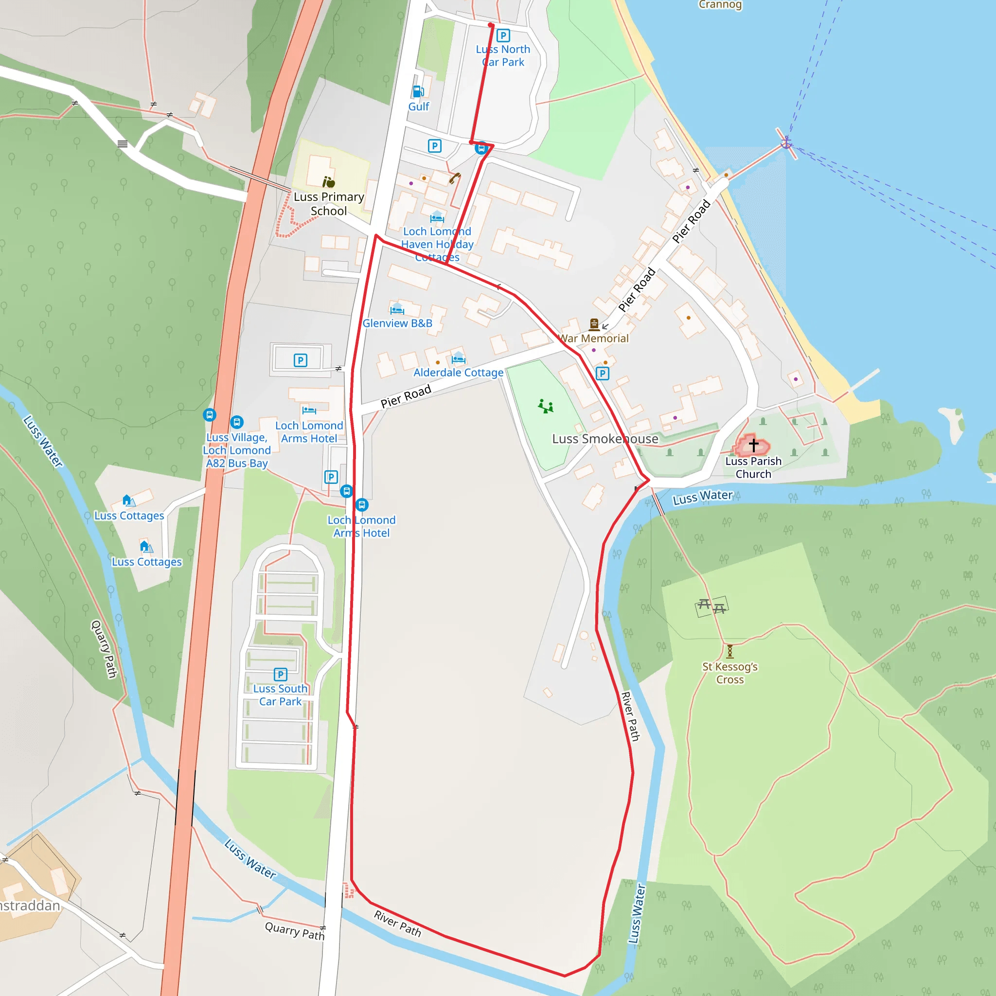 Luss Village - Riverside Path mobile static map