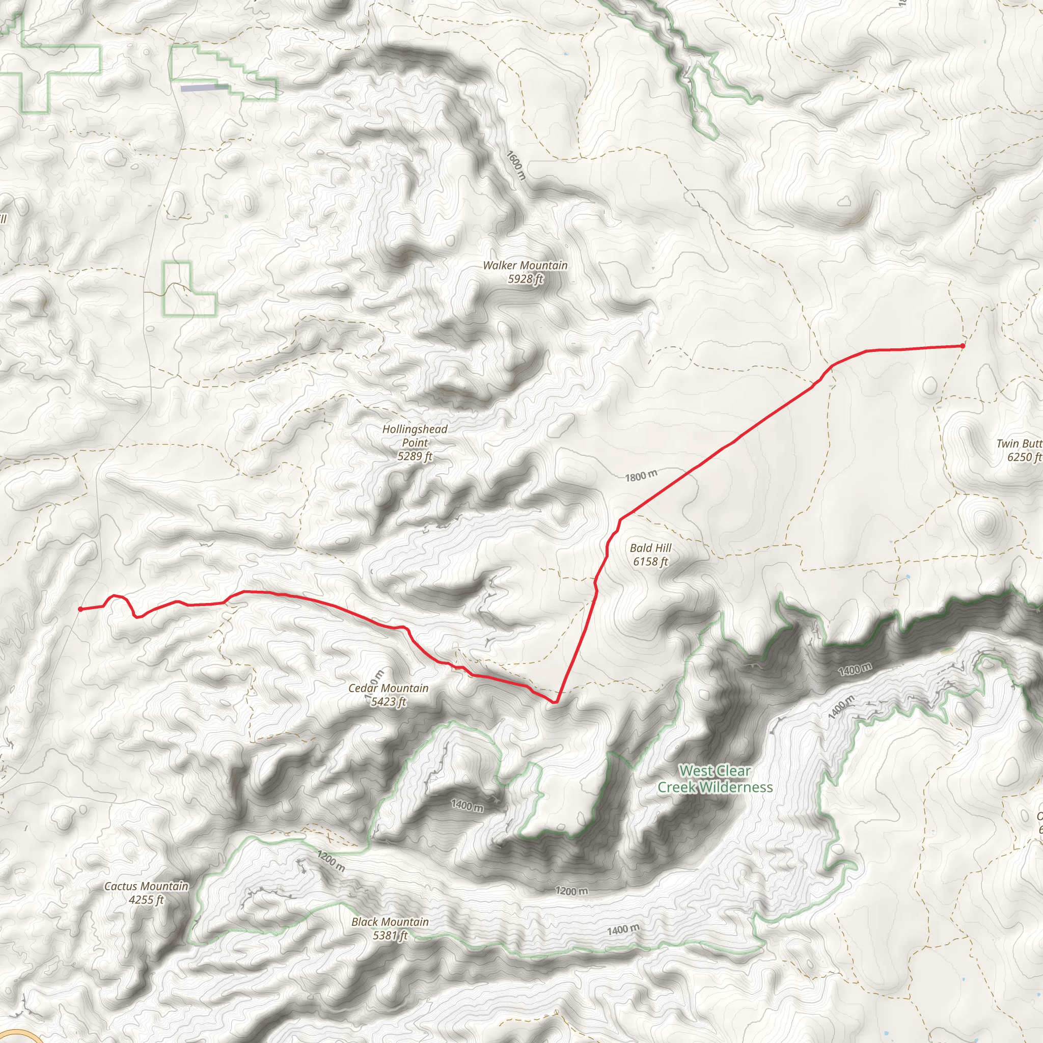Cedar Flats mobile static map