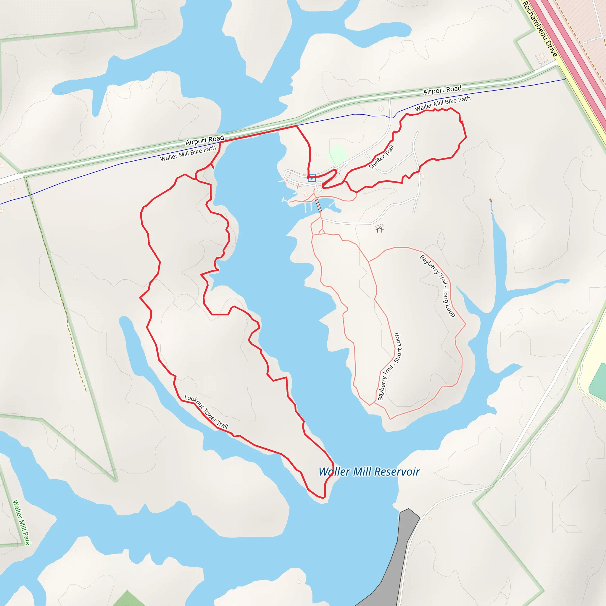 Waller Mill Reservoir Loop mobile static map