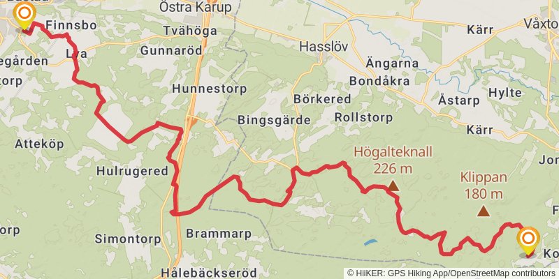 Skåneleden Trail stage 11 Map