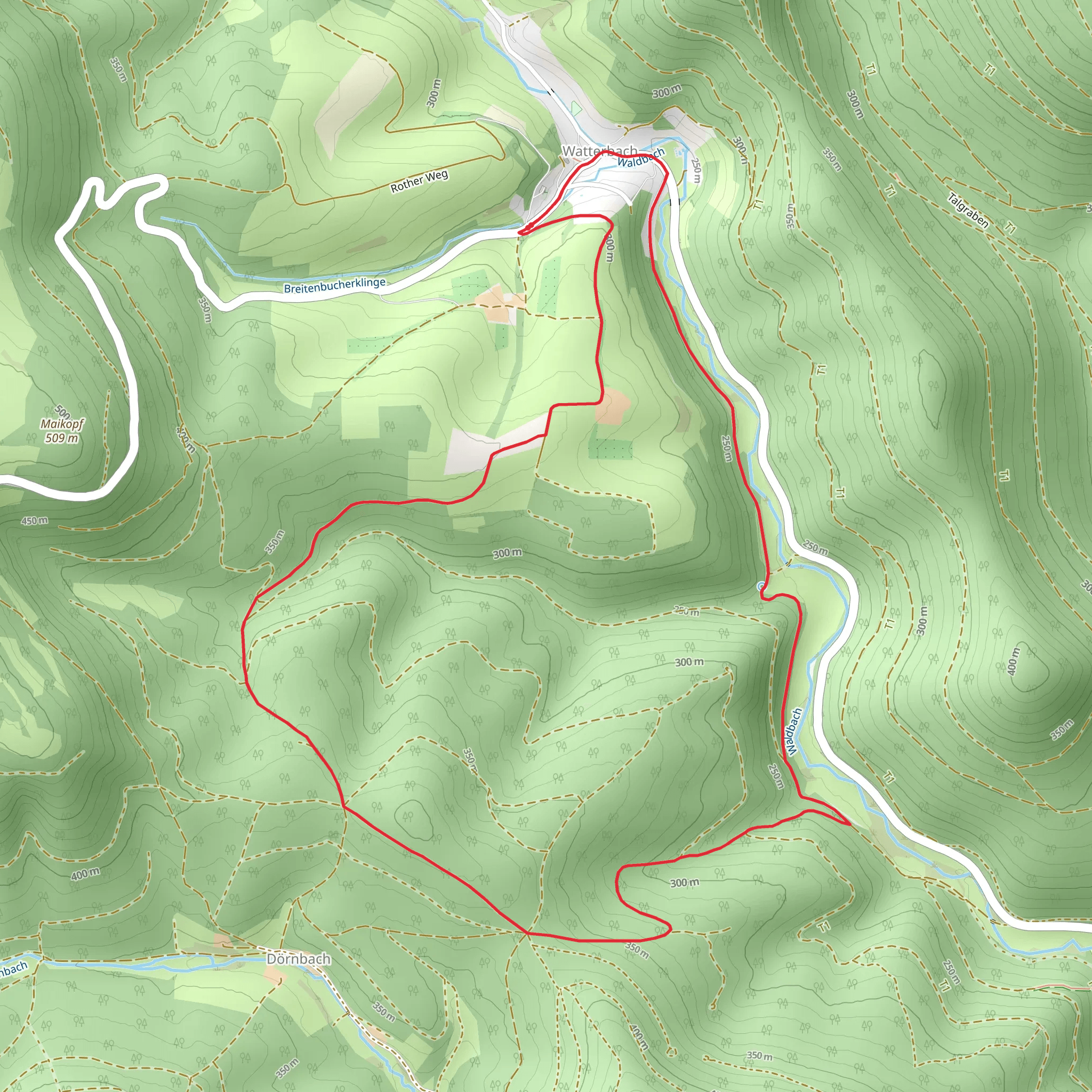 Rundwanderweg Watterbach mobile static map