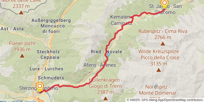 Die Alpenüberquerung stage 8 Map