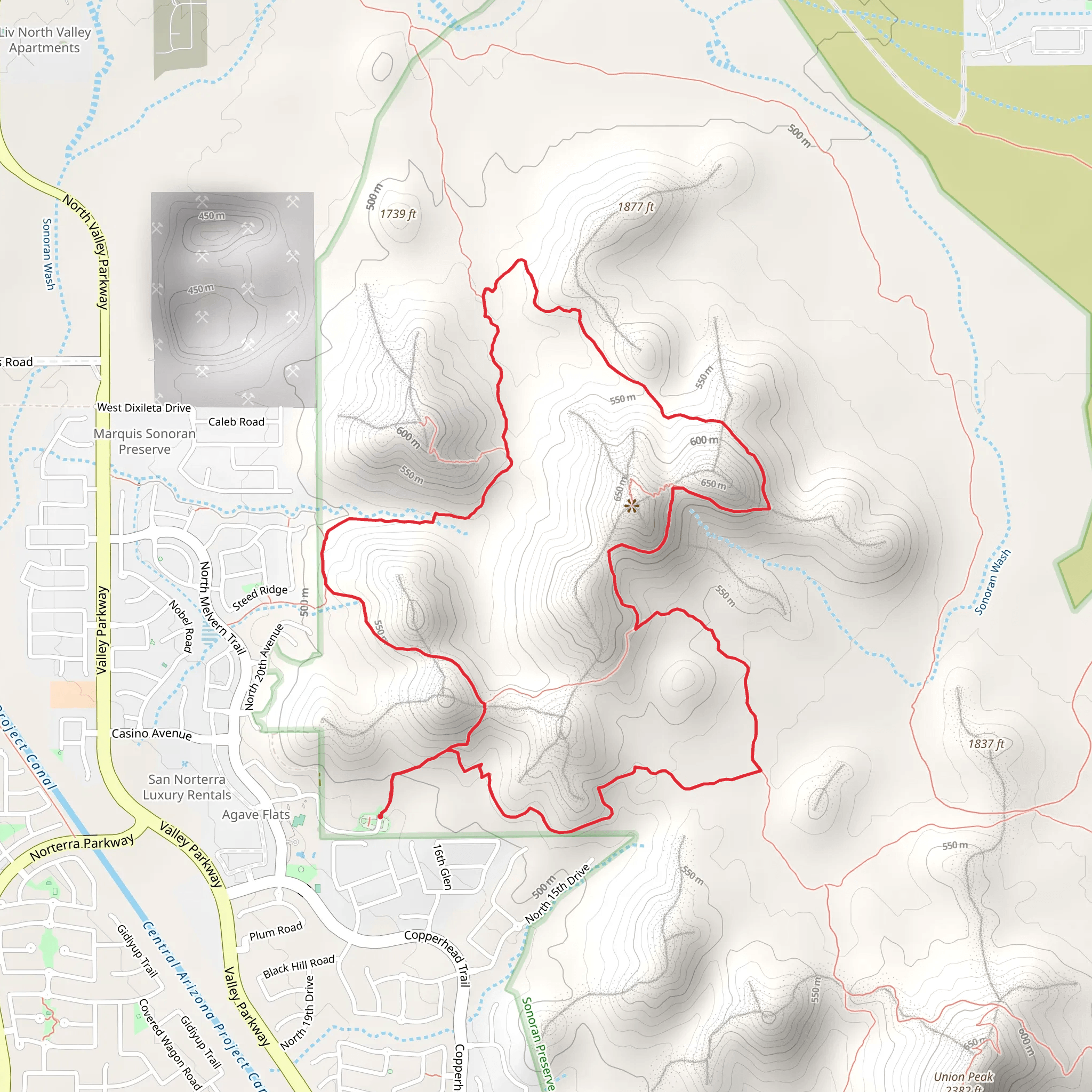 Desert Tortoise, Dixie Mountain and Hawk's Nest Loop Trail mobile static map