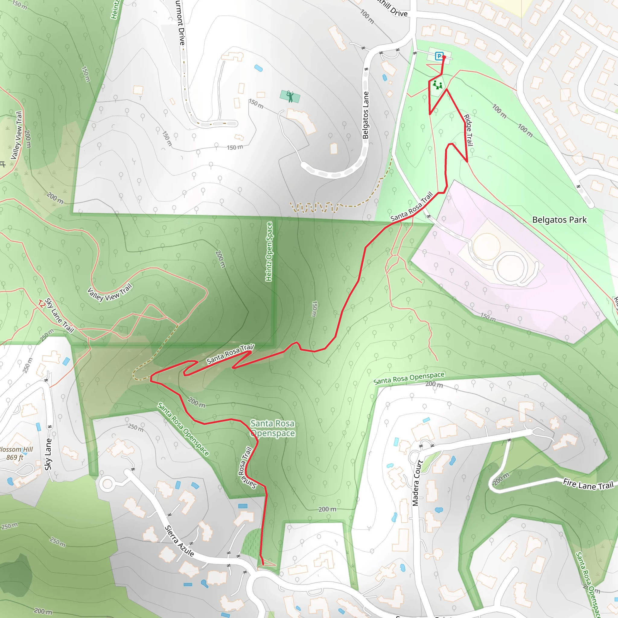 Belgatos Park - Santa Rosa Trail mobile static map