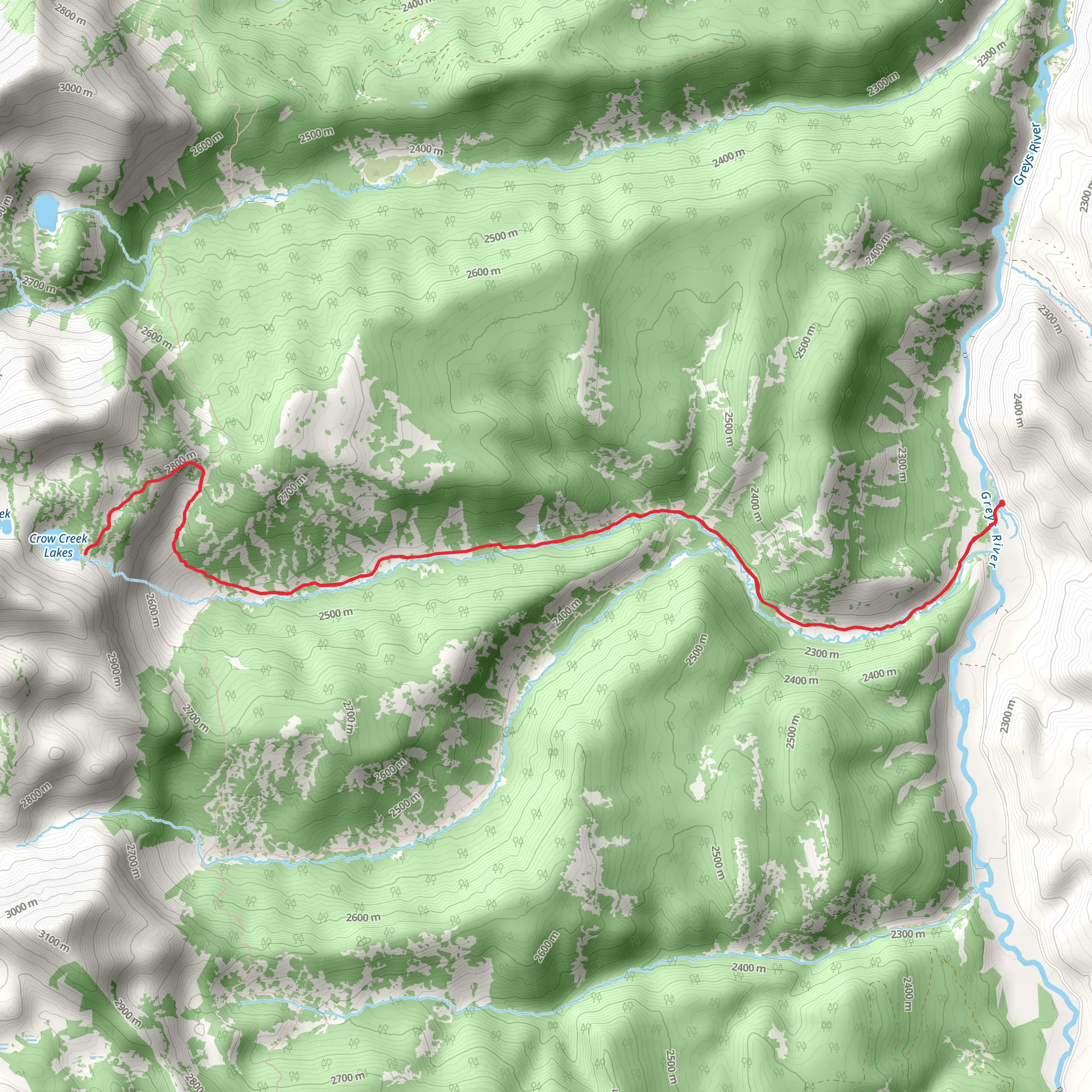 Crow Creek Lake Trail mobile static map