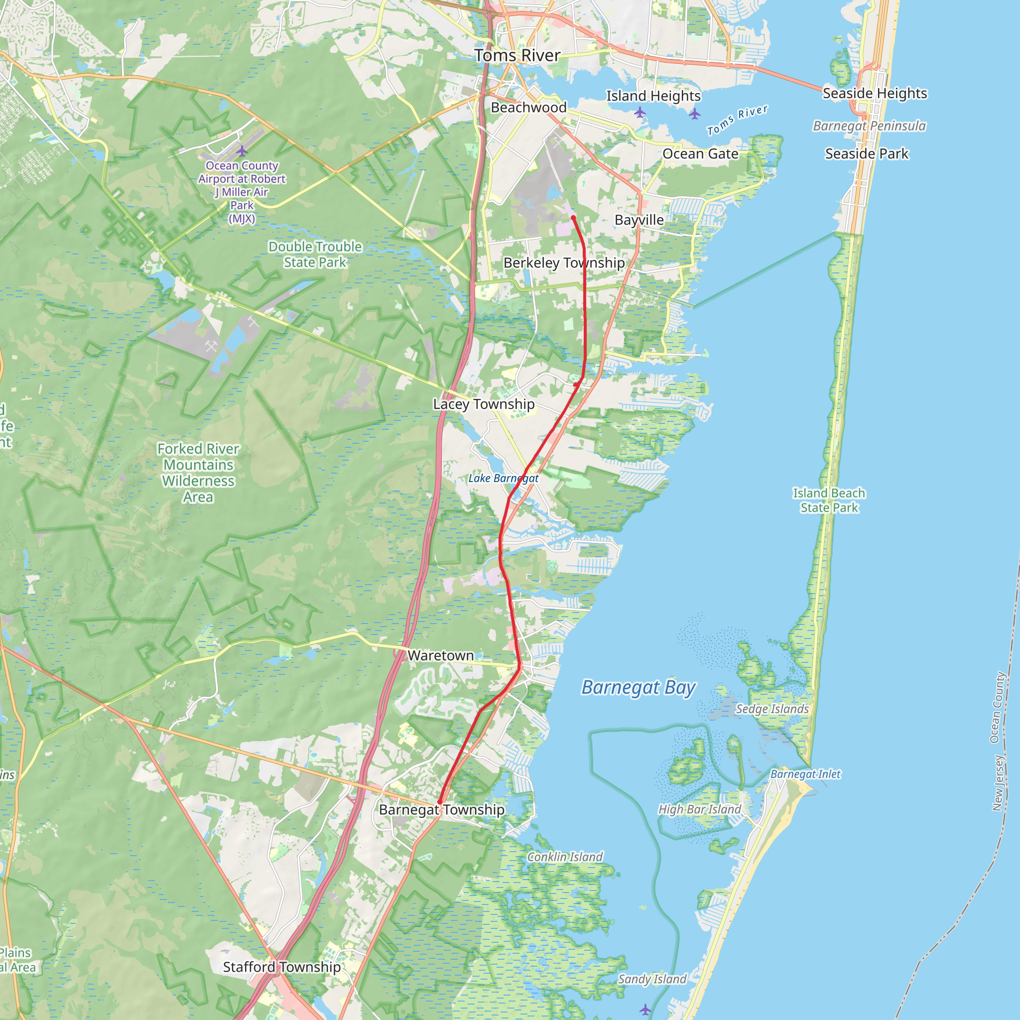 Barnegat Branch Rail Trail mobile static map