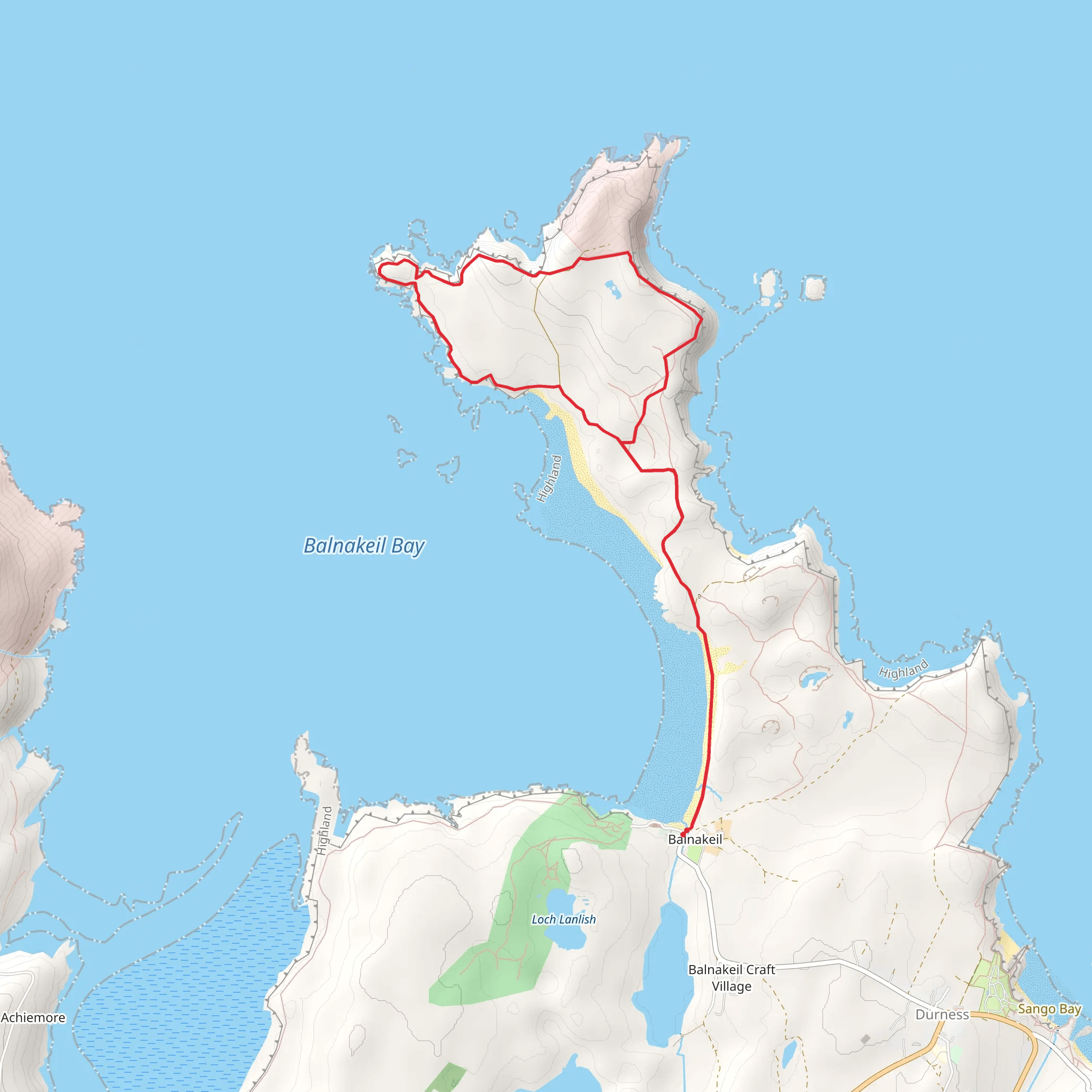 Fharaid Head Loop from Balnakeil mobile static map