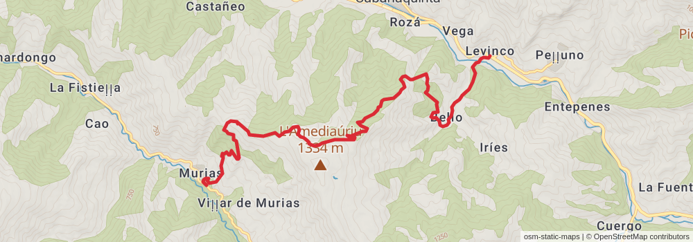 GR 109 Interior Asturias stage 12 Map