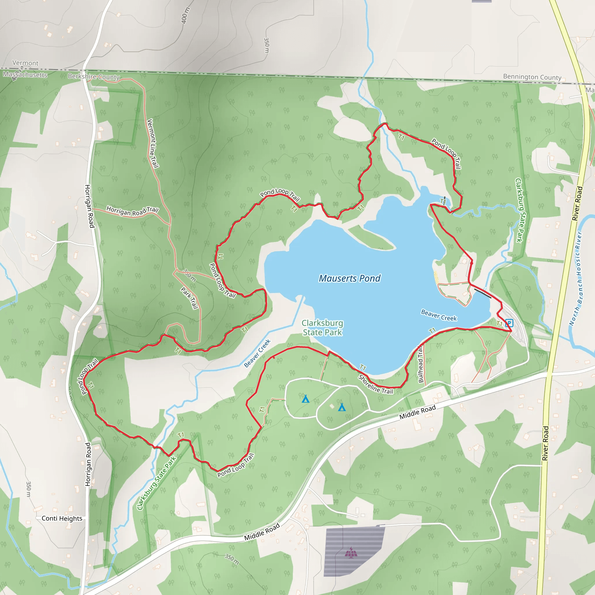 Mauserts Pond Loop mobile static map