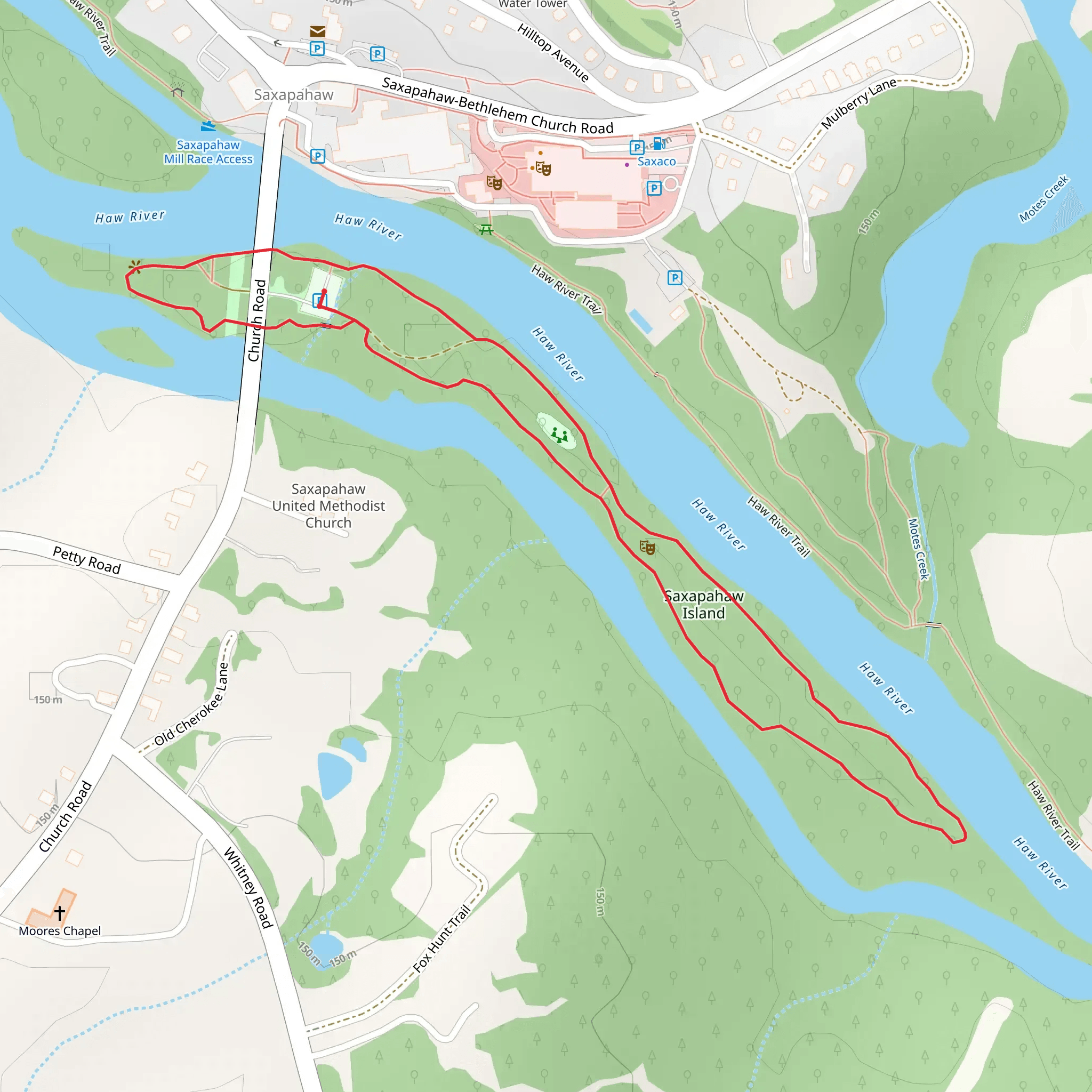 Saxapahaw Island Loop mobile static map