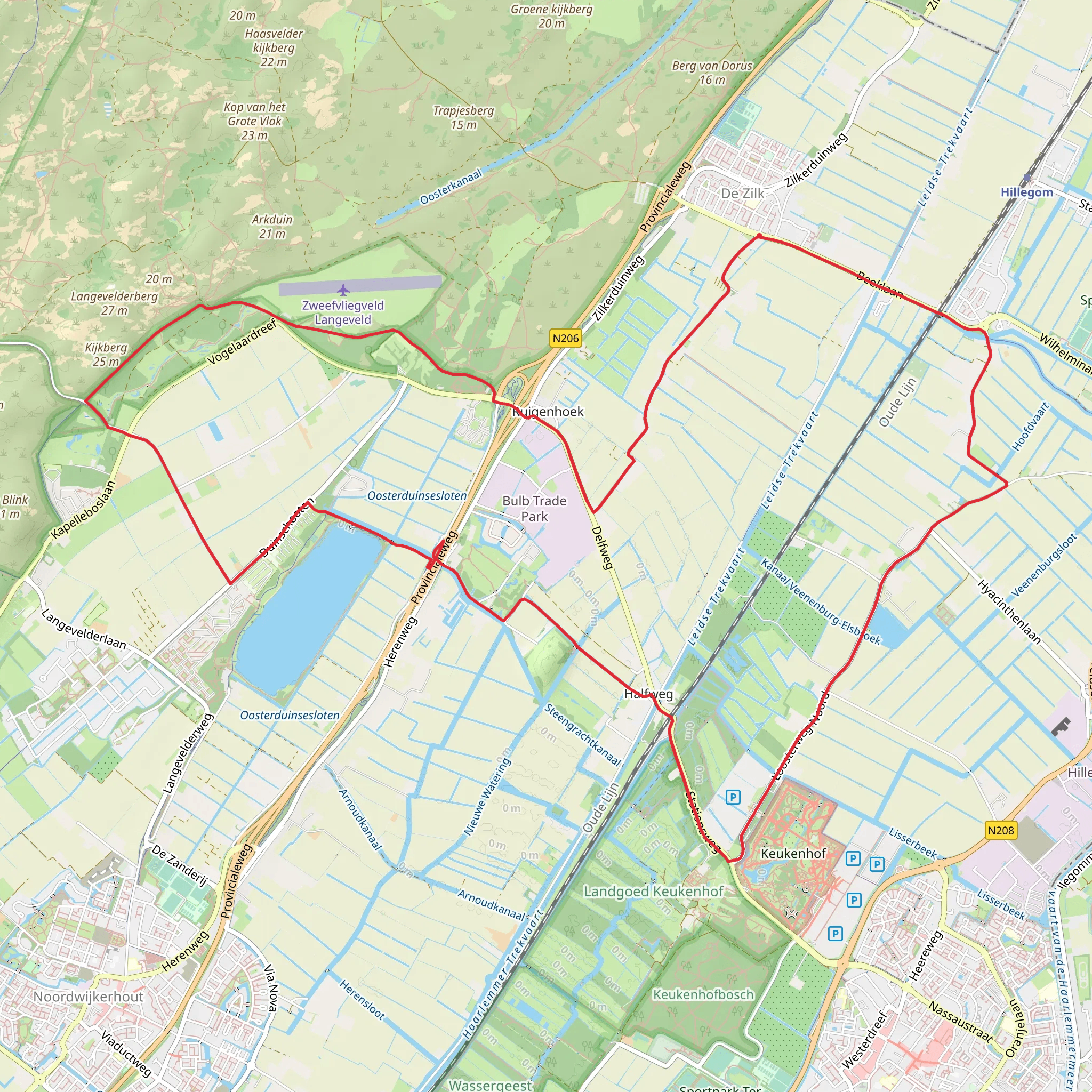 Fietspad Langeveld and Looster Weg Noord Loop mobile static map