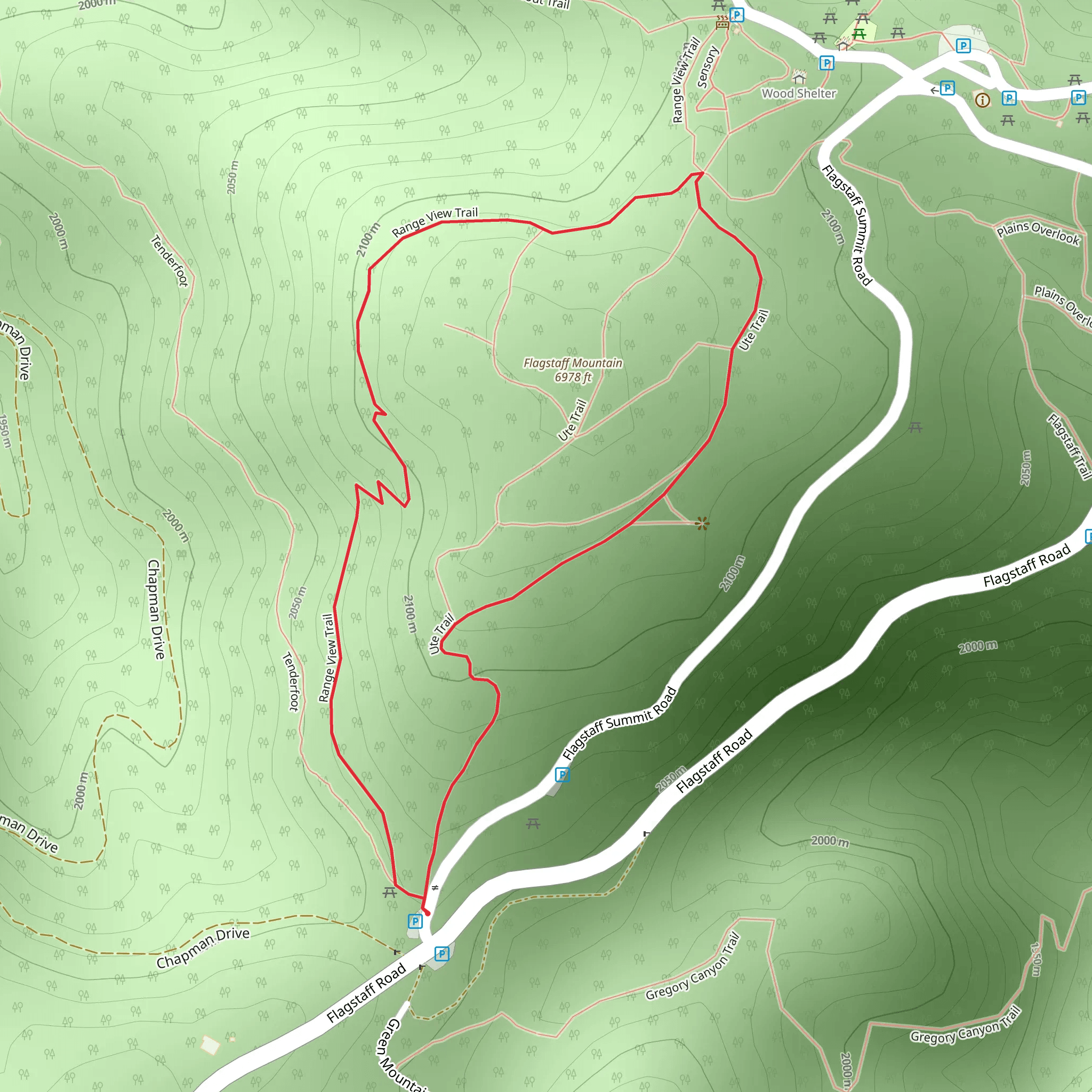 Range View Trail and Ute Trail Loop mobile static map