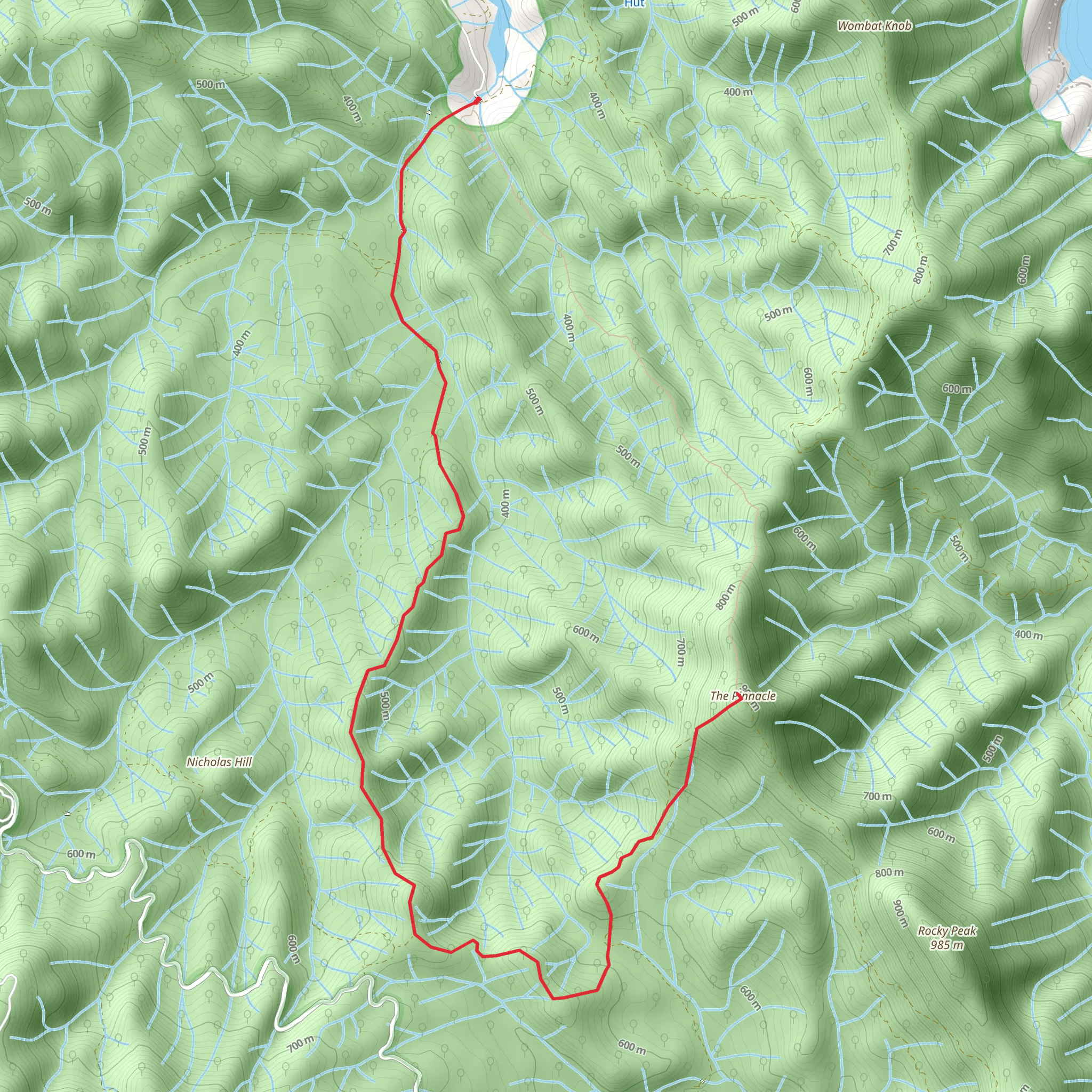 Jerusalem Creek Camp to The Pinnacle Trail mobile static map