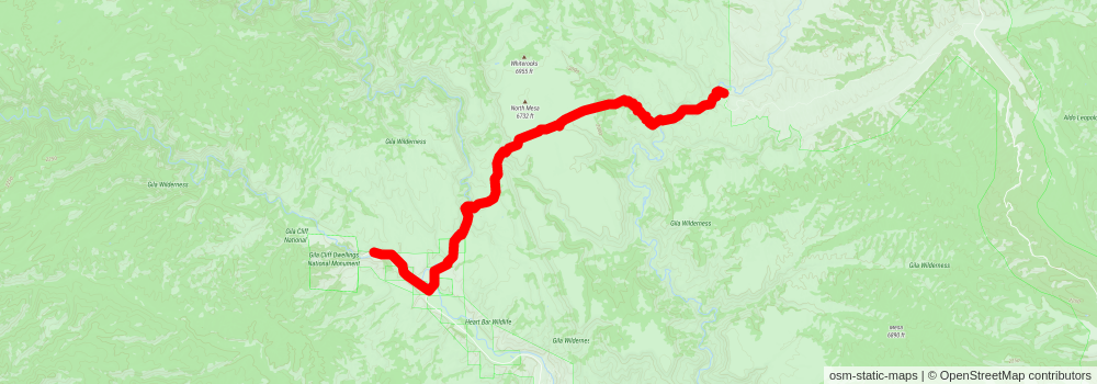 Southwestern Horseshoe Trail stage 127 Map