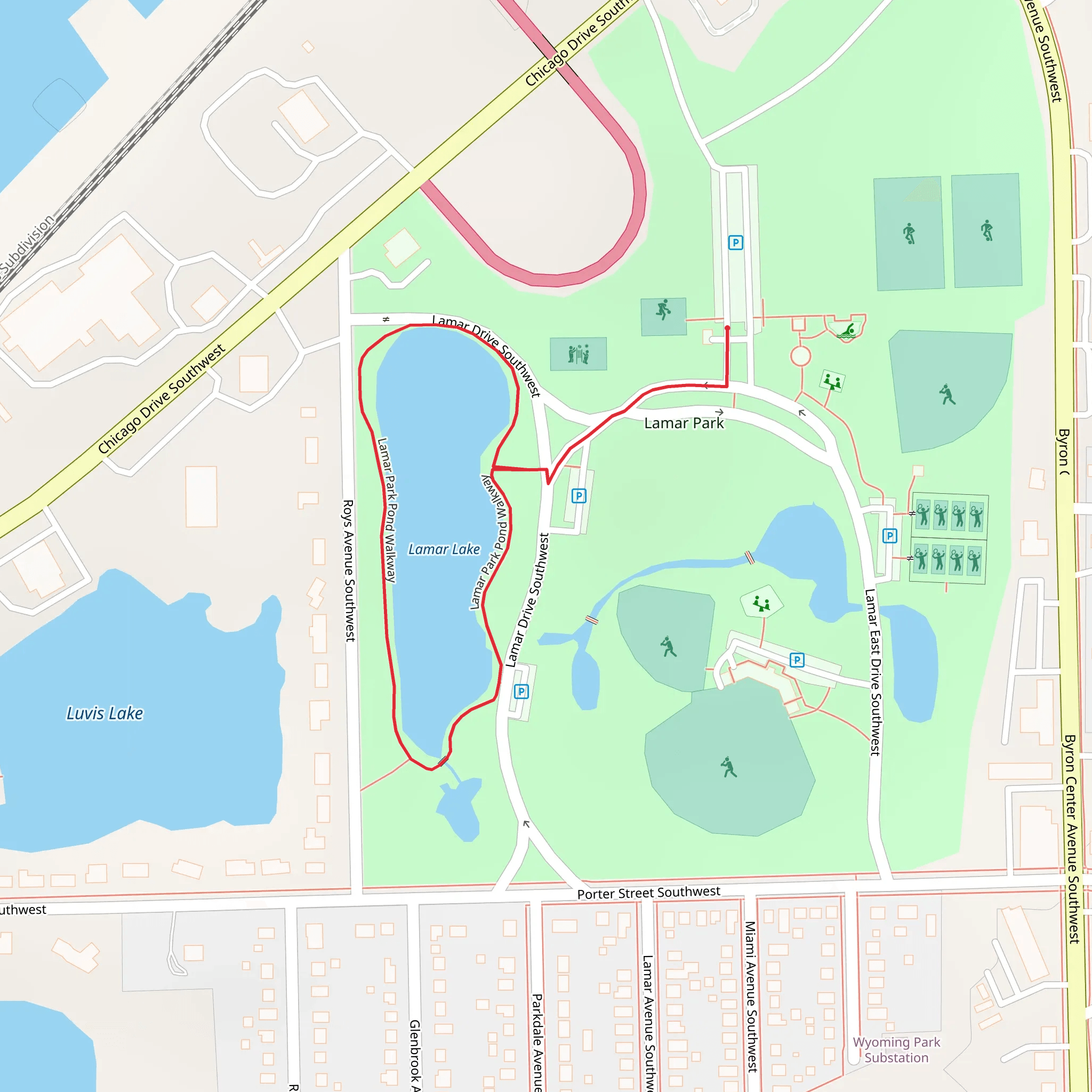 Lamar Lake Loop mobile static map