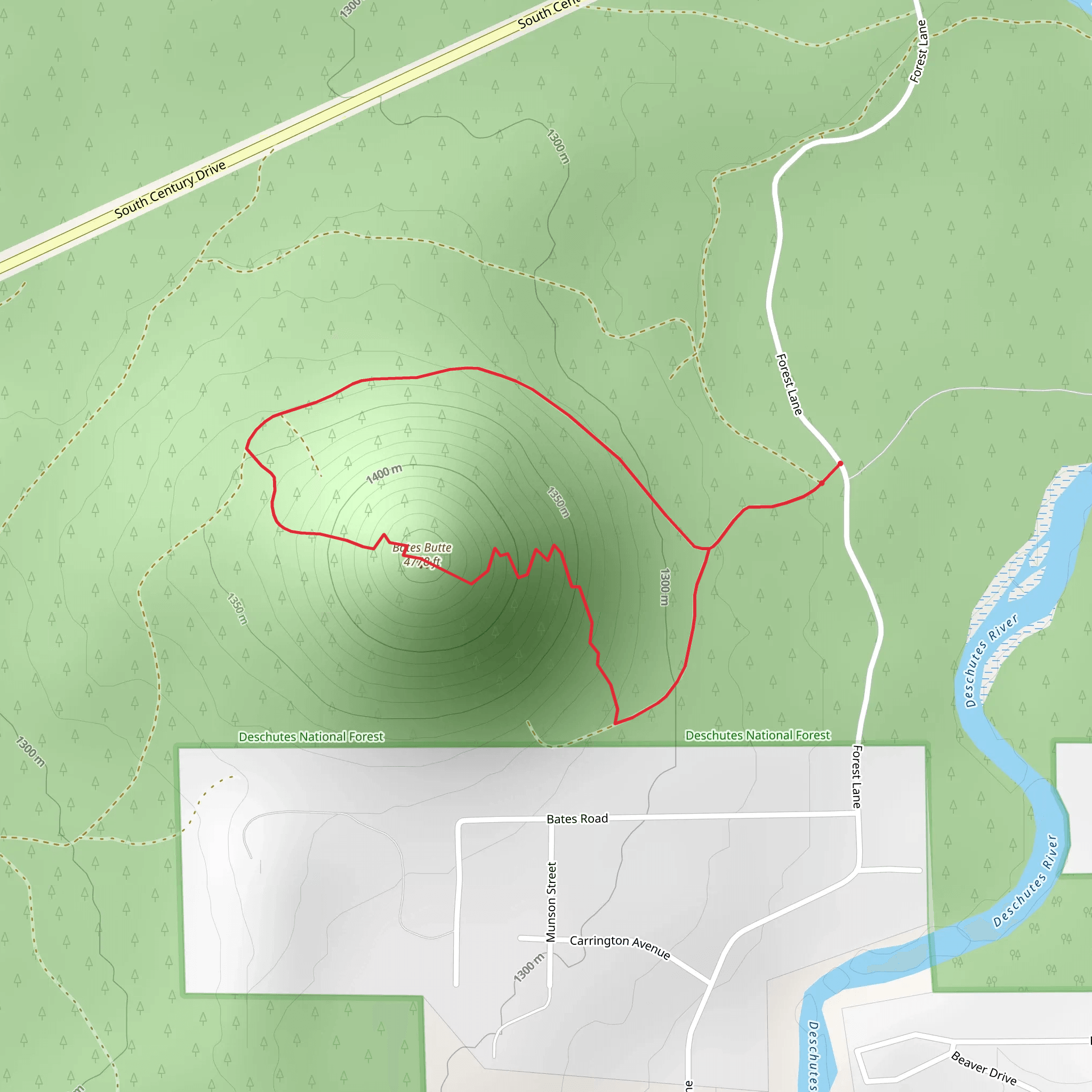 Bates Butte Loop mobile static map