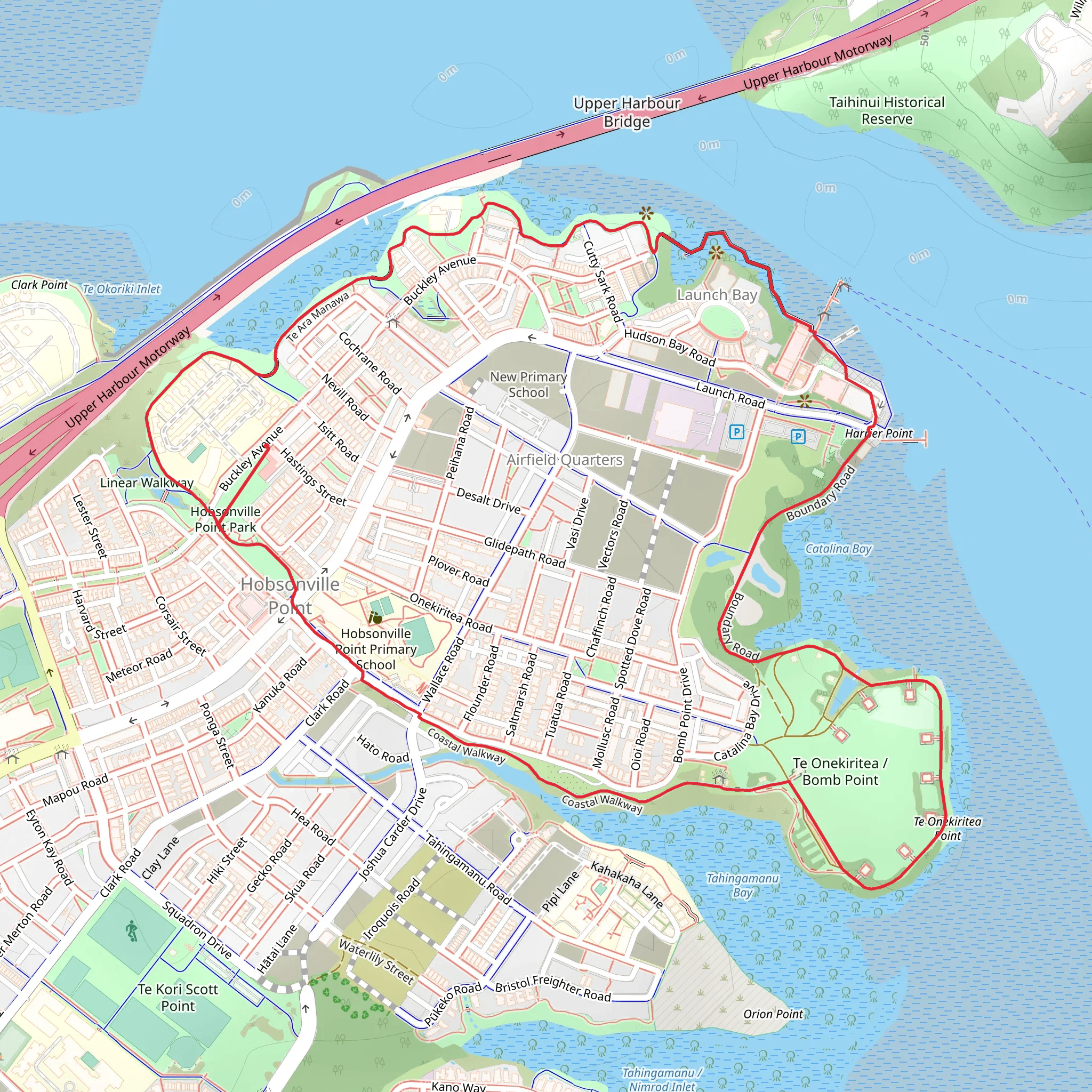 Hobsonville Point Coastal Walkway mobile static map