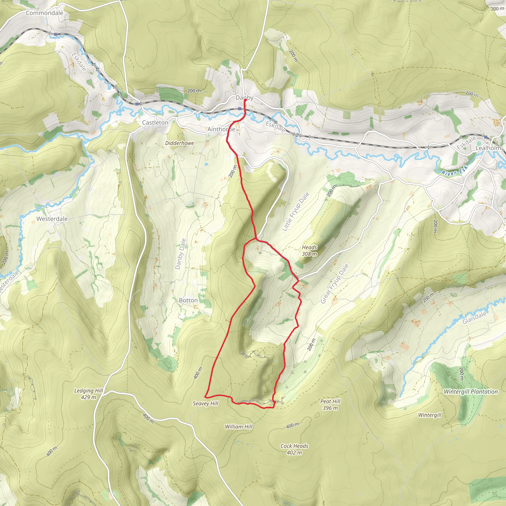 North York Moors National Park Loop from Danby mobile static map