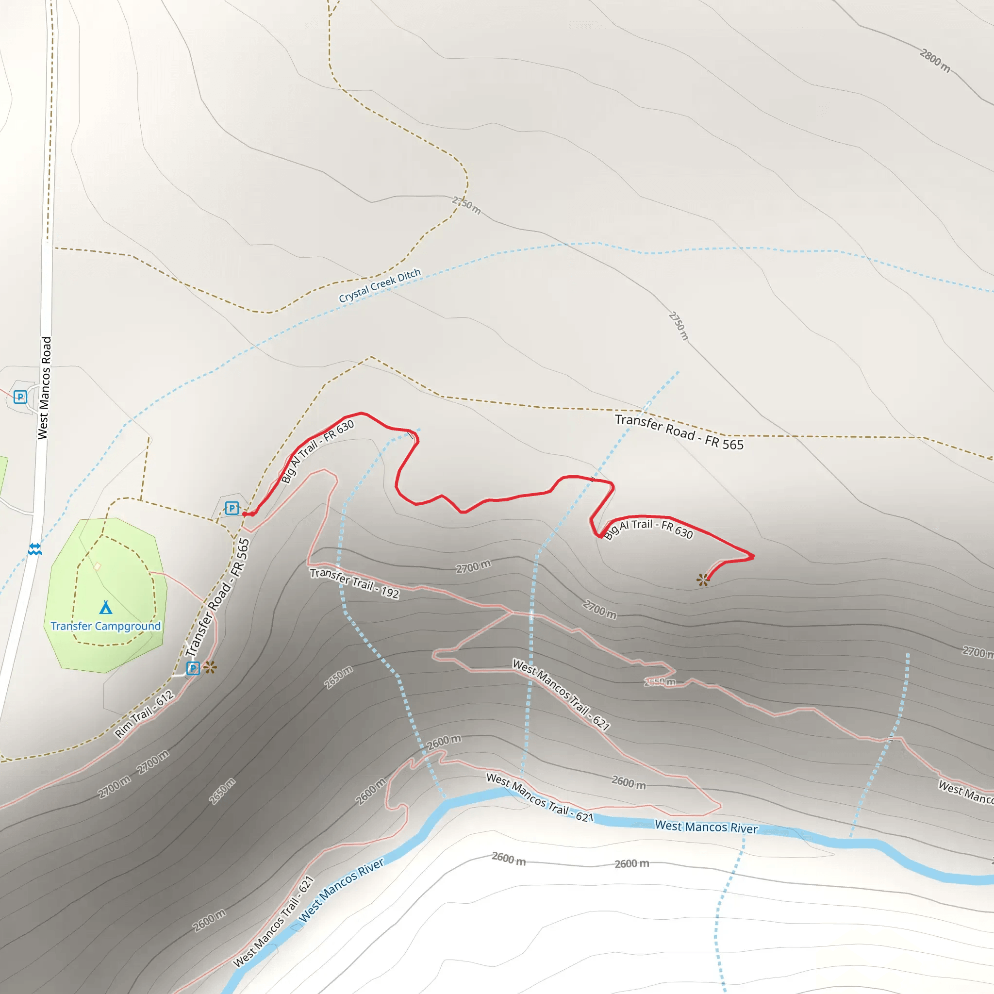 Big Al Trail mobile static map