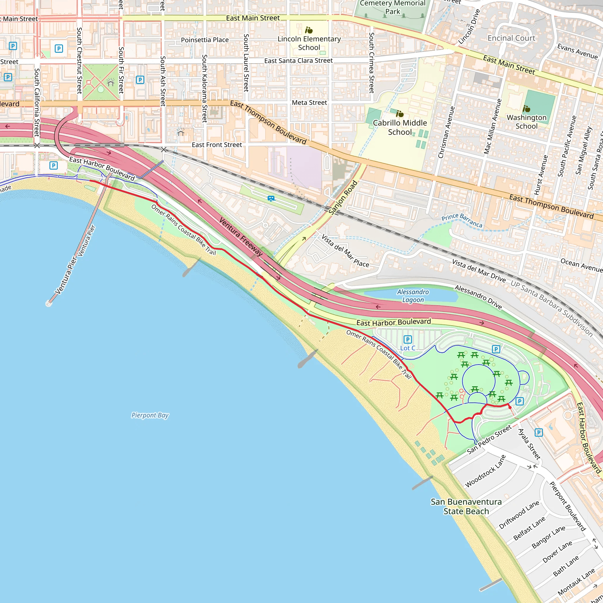 Omer Rains Coastal Trail mobile static map