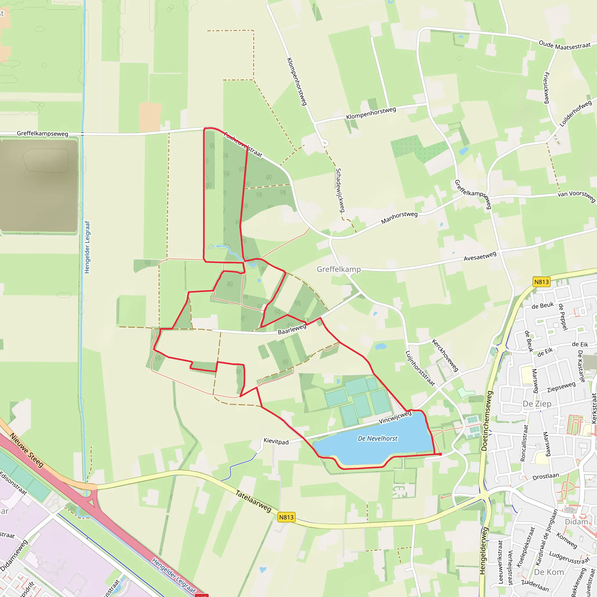 De Nevelhorst and De Lightenberg Loop mobile static map