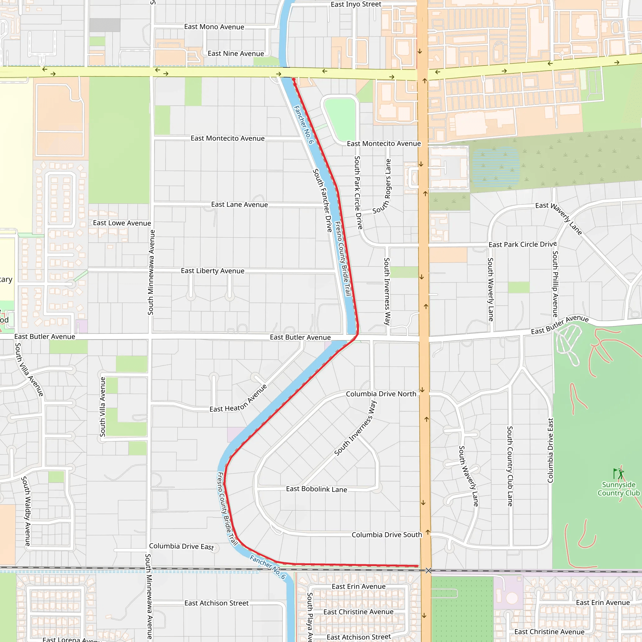 Fresno County Bridle Trail mobile static map