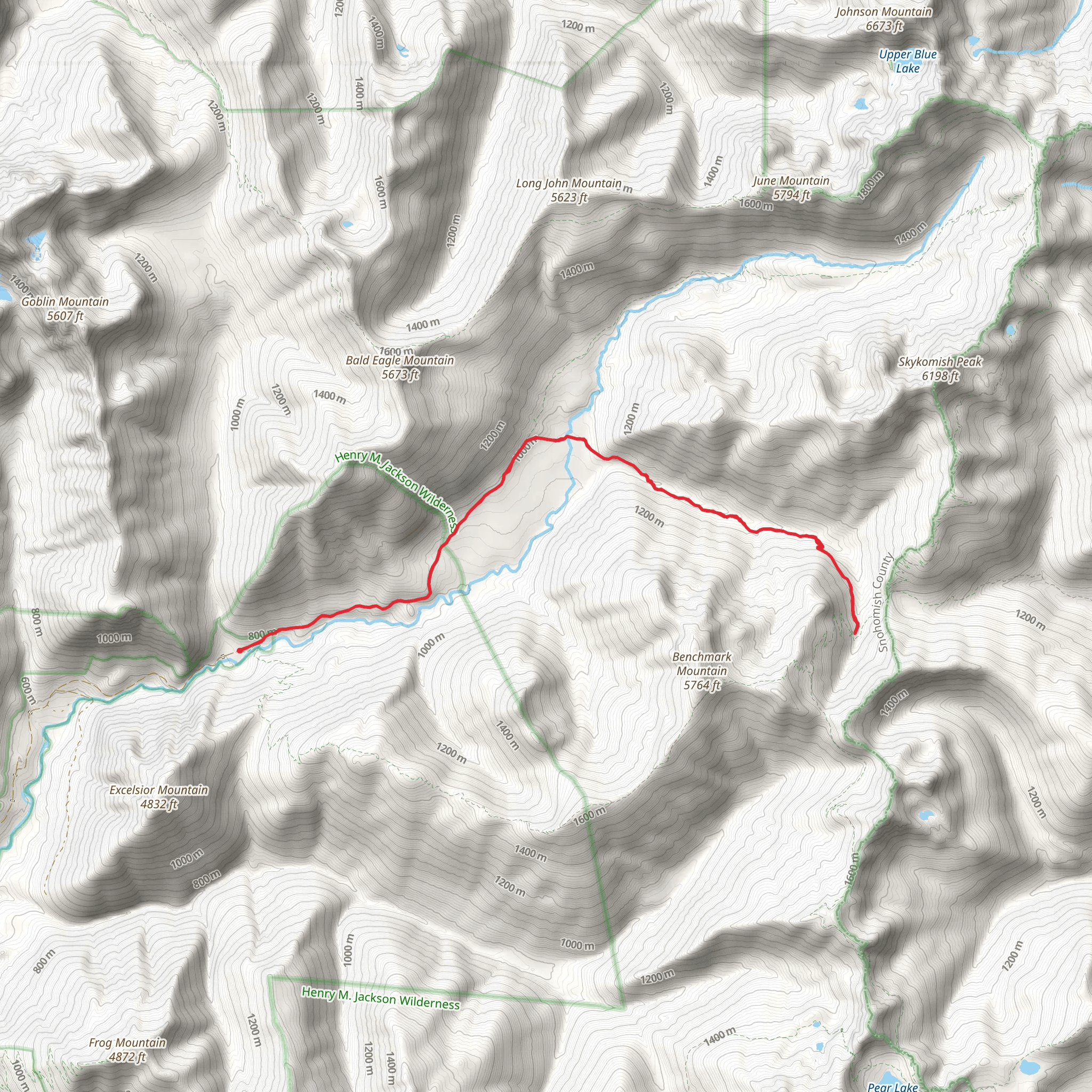 North Fork Skykomish Trail and Pass Creek Trail mobile static map