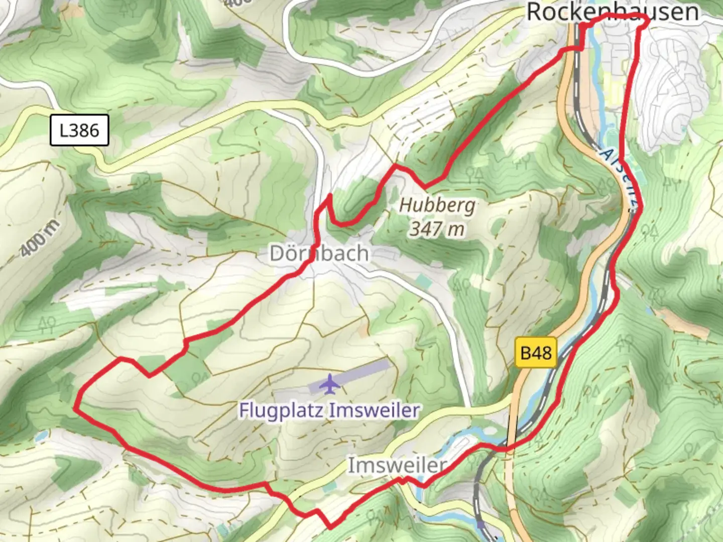 An image depicting the trail Pfaelzerwald Weiss Blau and Pfaelzerwald Gelber Balken and its surrounding area.