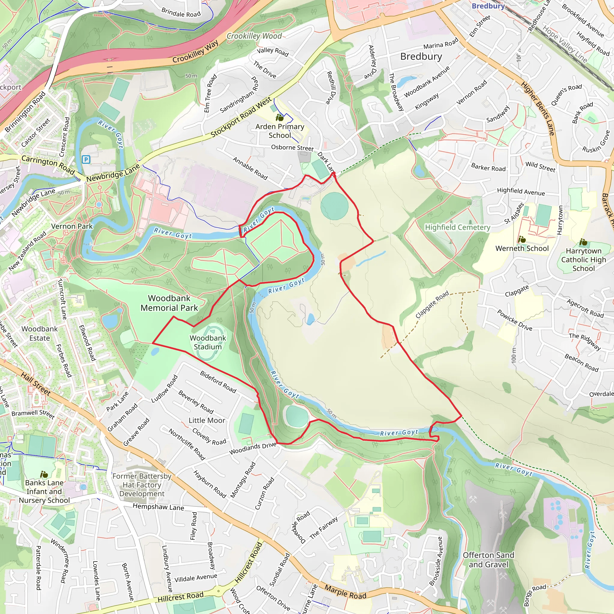 Stockport and River Goyt mobile static map