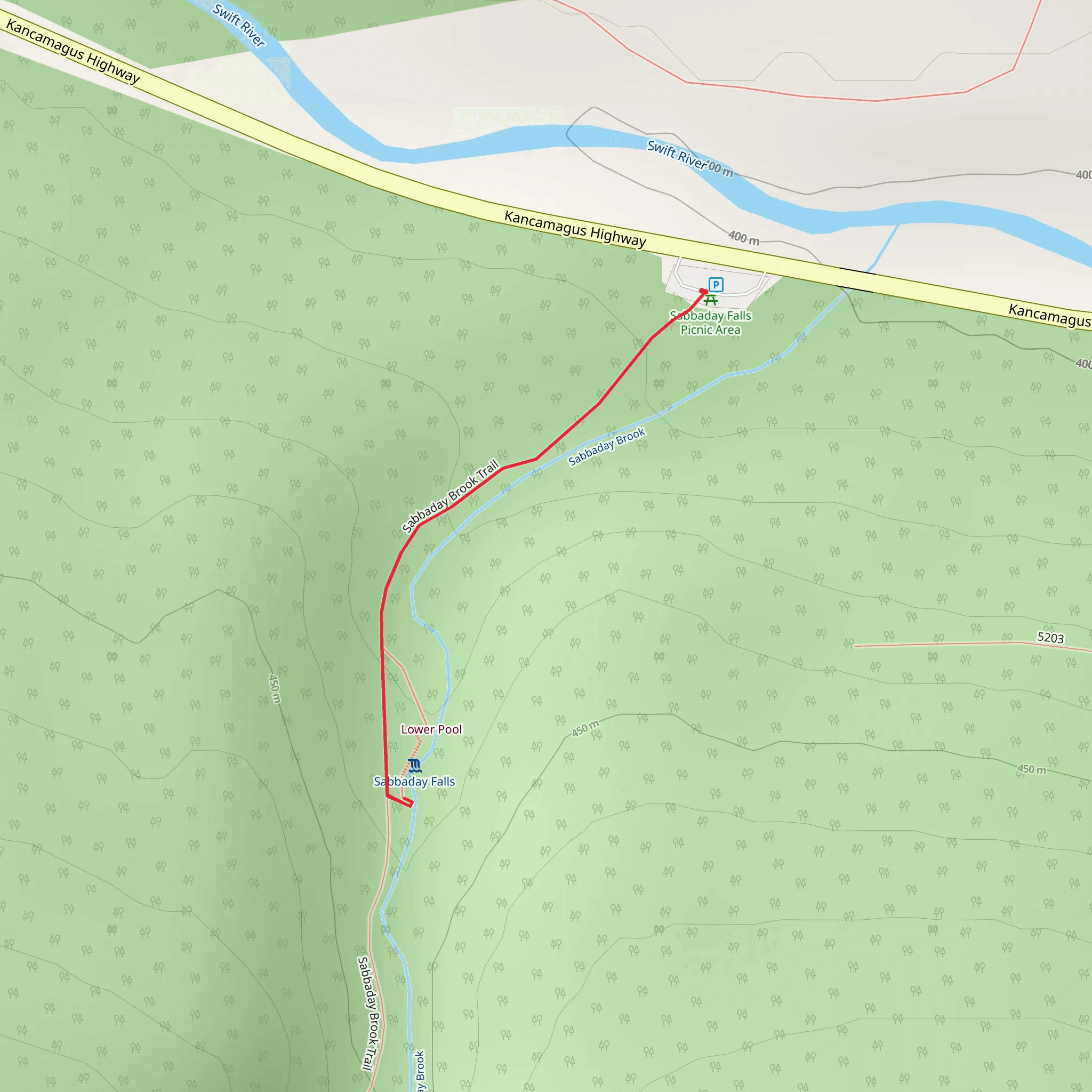 Sabbaday Falls mobile static map