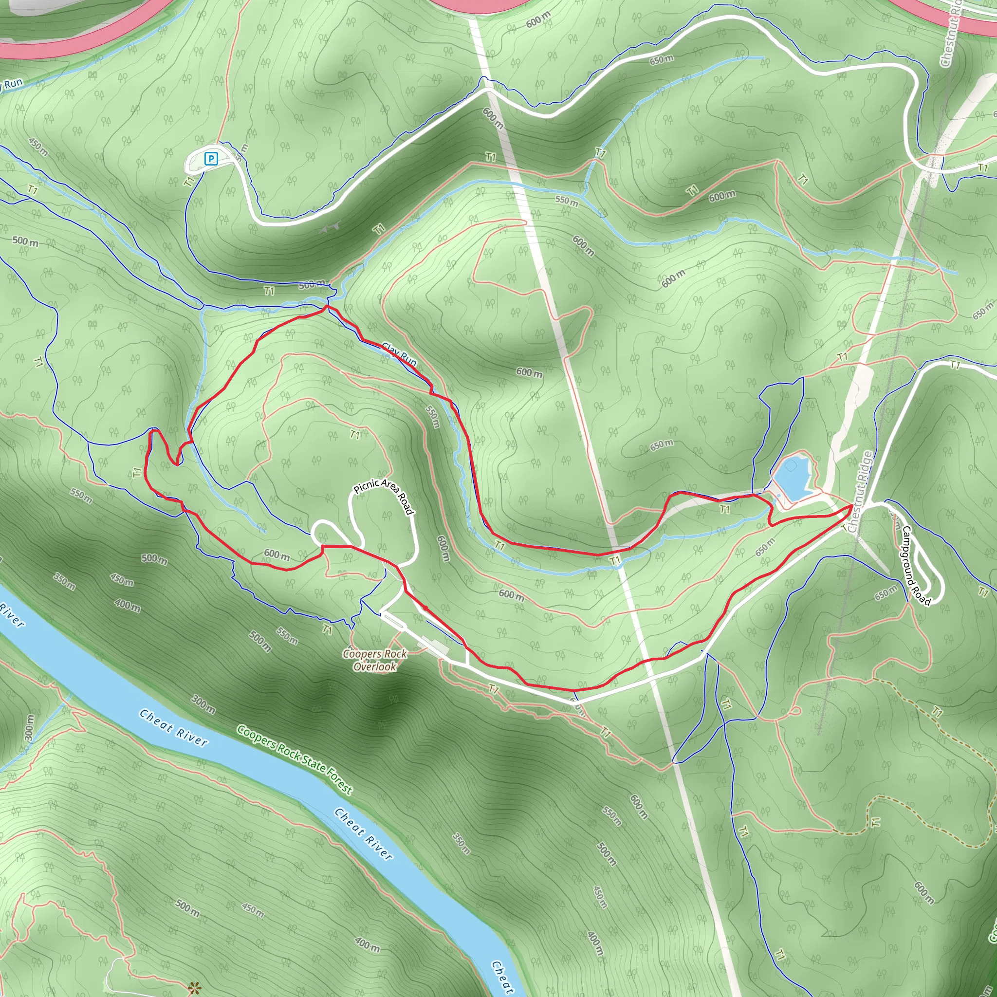 Clay Run - Roadside Loop Trail mobile static map