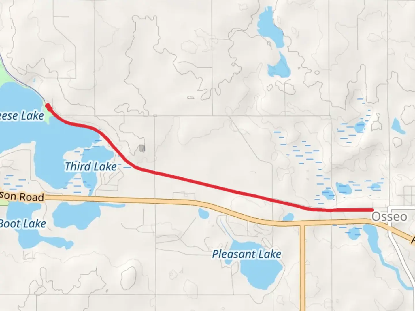 An image depicting the trail Baw Beese Trail from Baw Beese Lake and its surrounding area.