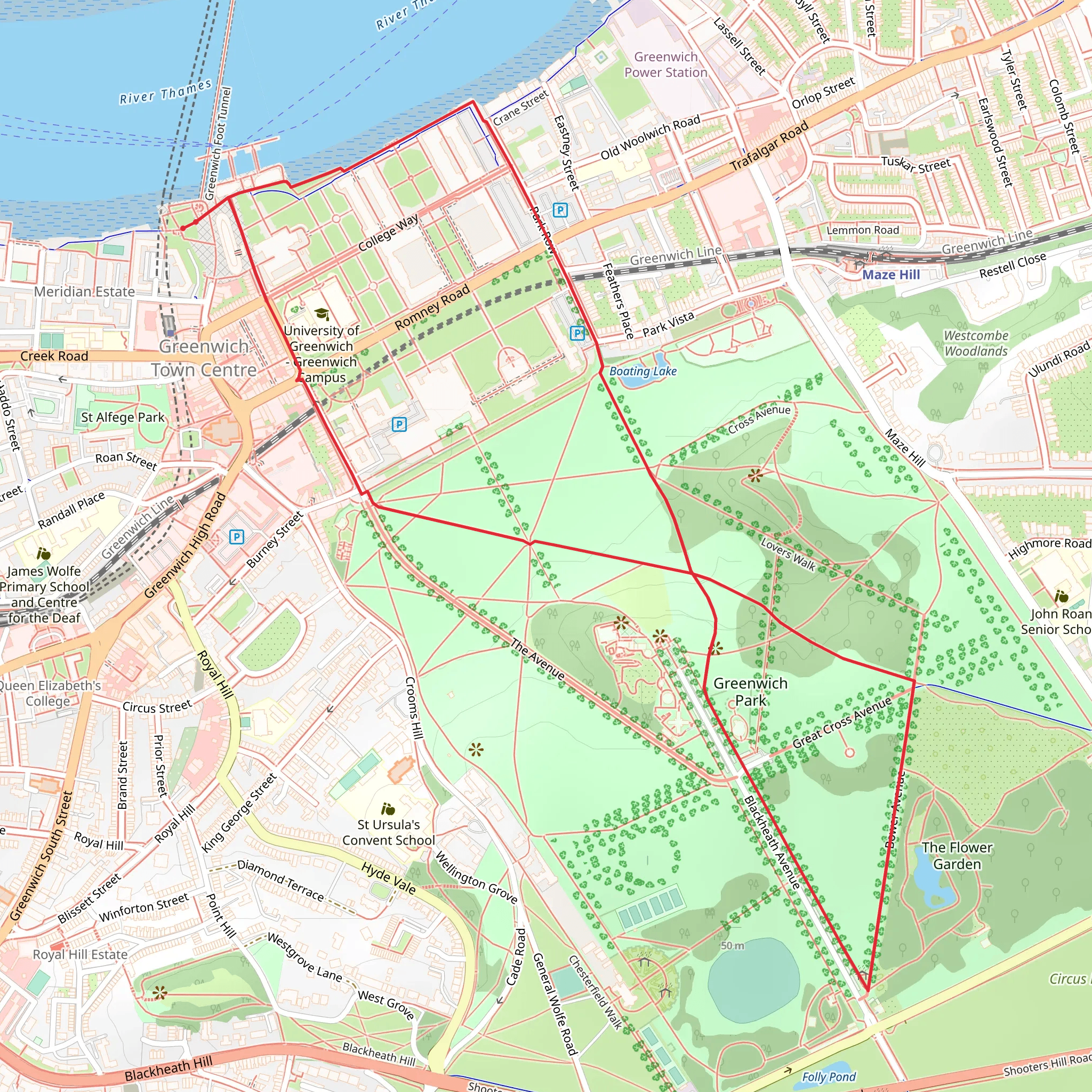 Greenwich Museum - Observatory and Park mobile static map