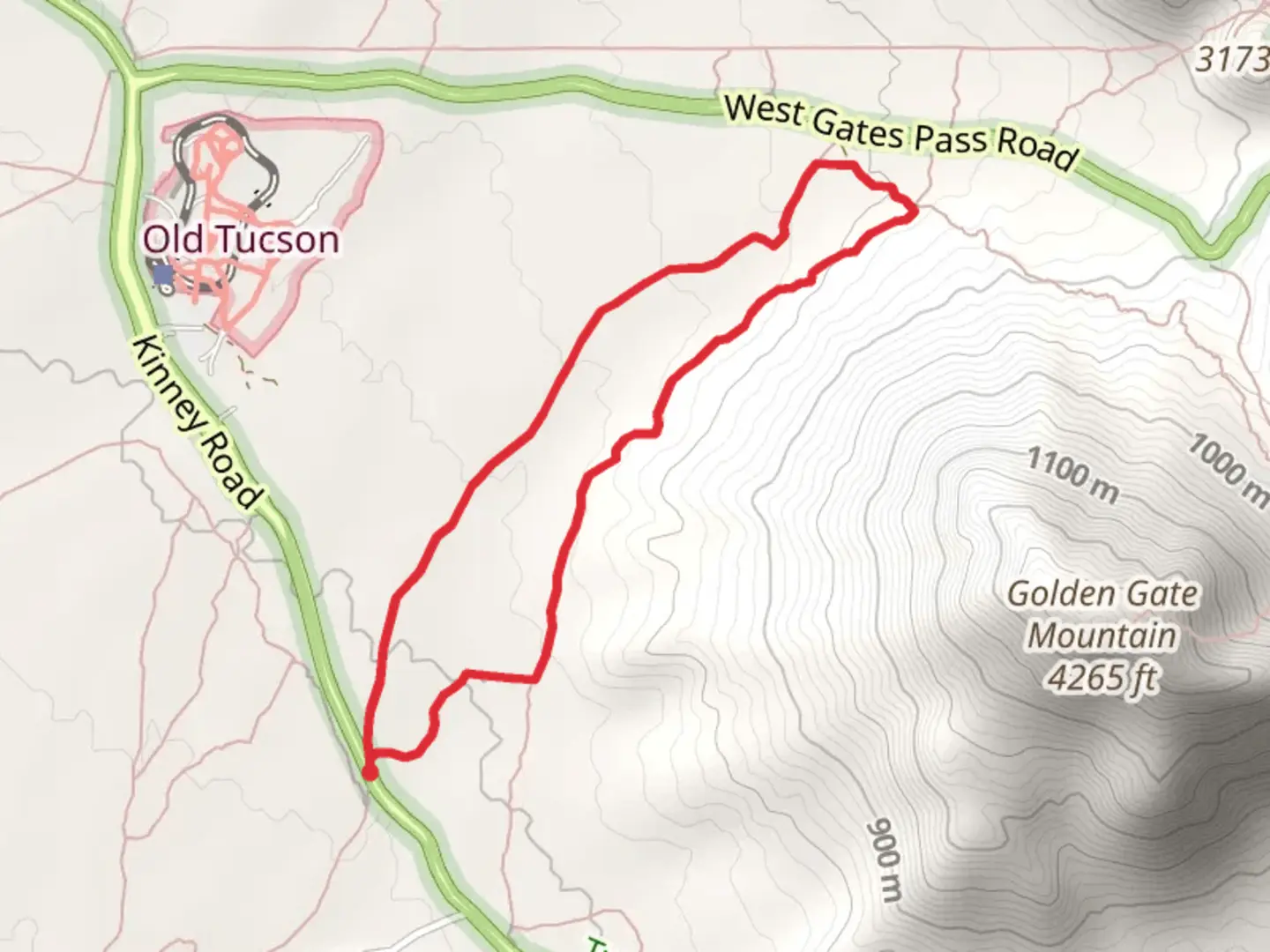 An image depicting the trail Golden Gate and Ironwood Loop Trail and its surrounding area.