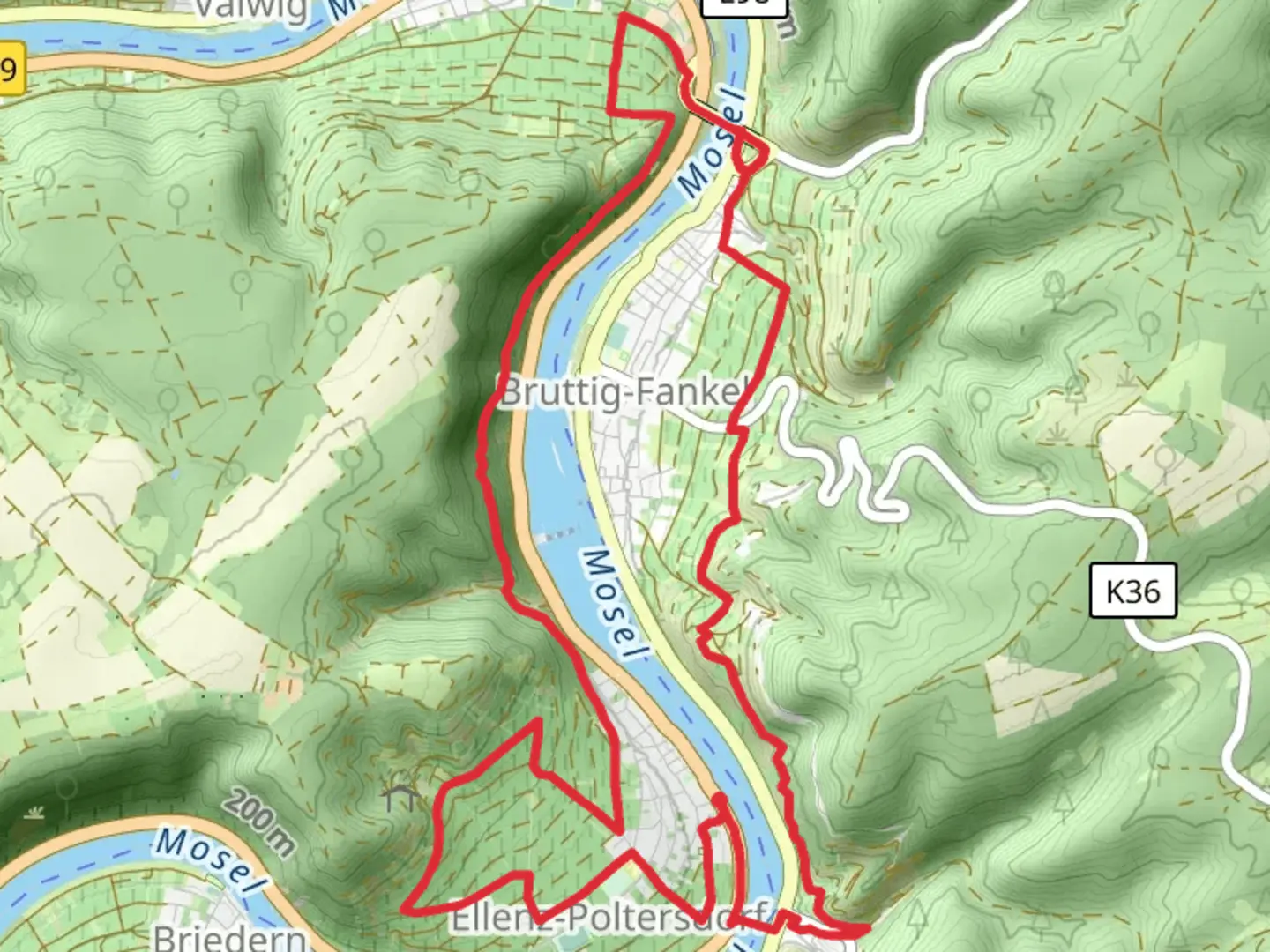 An image depicting the trail Rundweg Moselkrampen and Moselsteig Loop and its surrounding area.