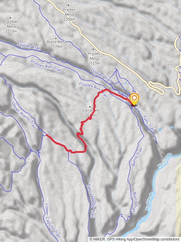 Long Trail and Middle Alamo Trail mobile static map