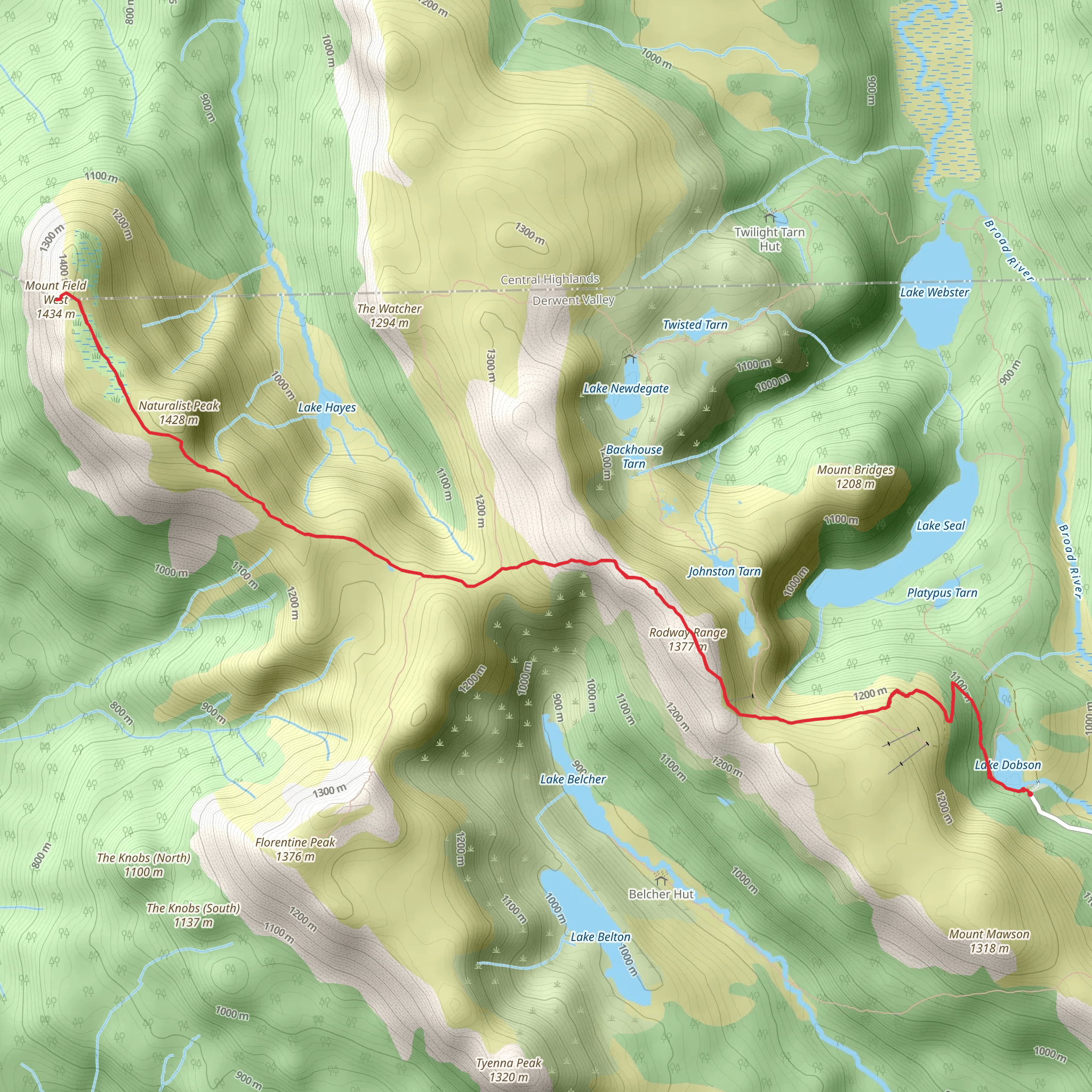 Mount Field West Walk mobile static map