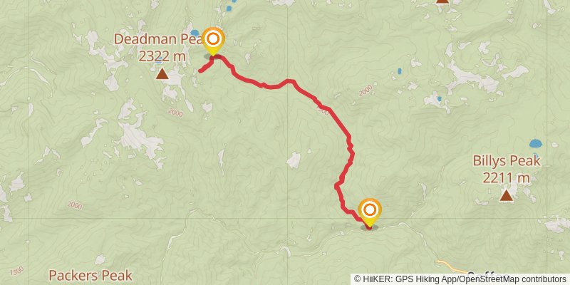 North Fork Coffee Creek Trail stage 2 Map