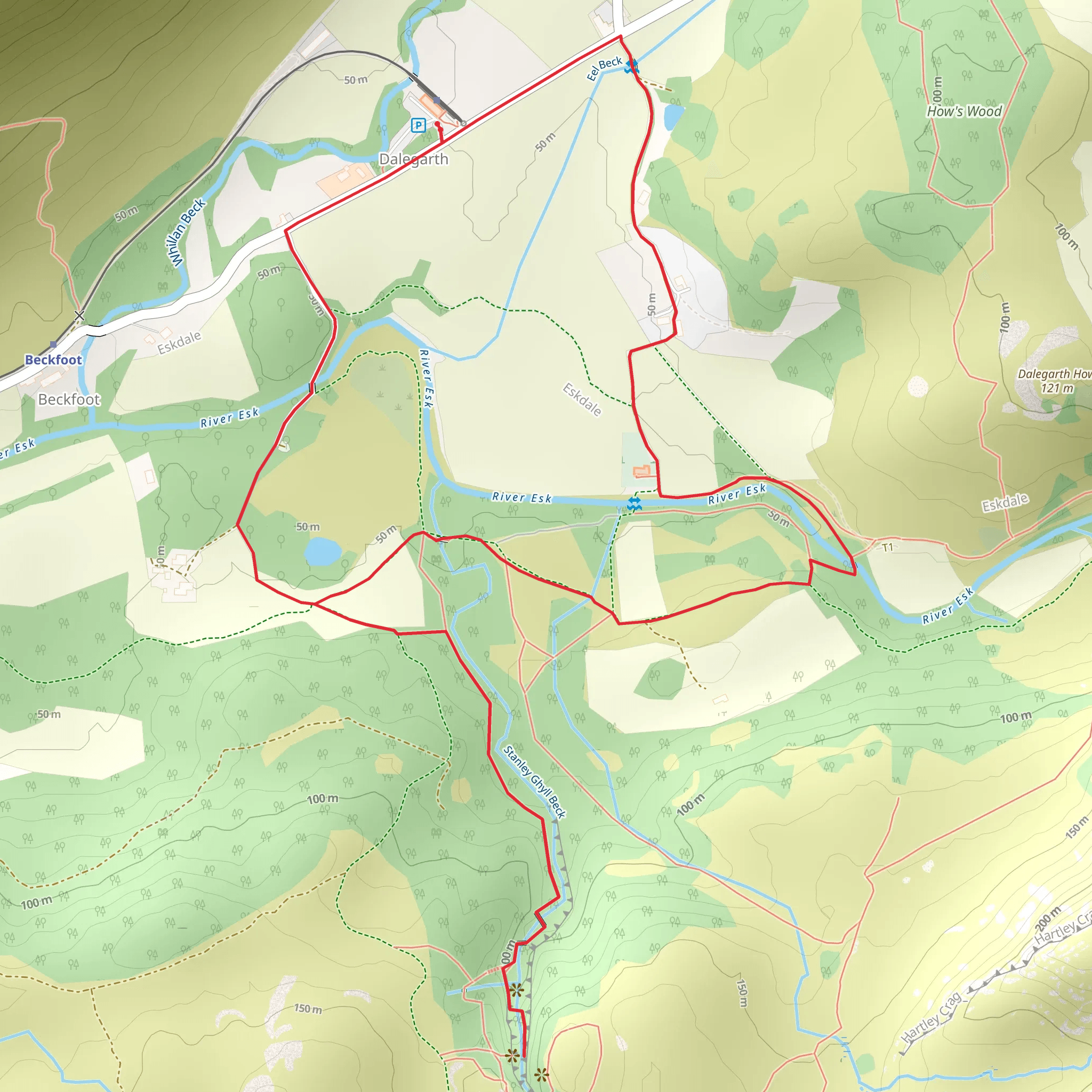Eskdale Walk Stanley Force - Eskdale mobile static map