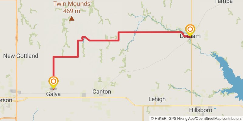 American Discovery Trail - Kansas stage 17 Map