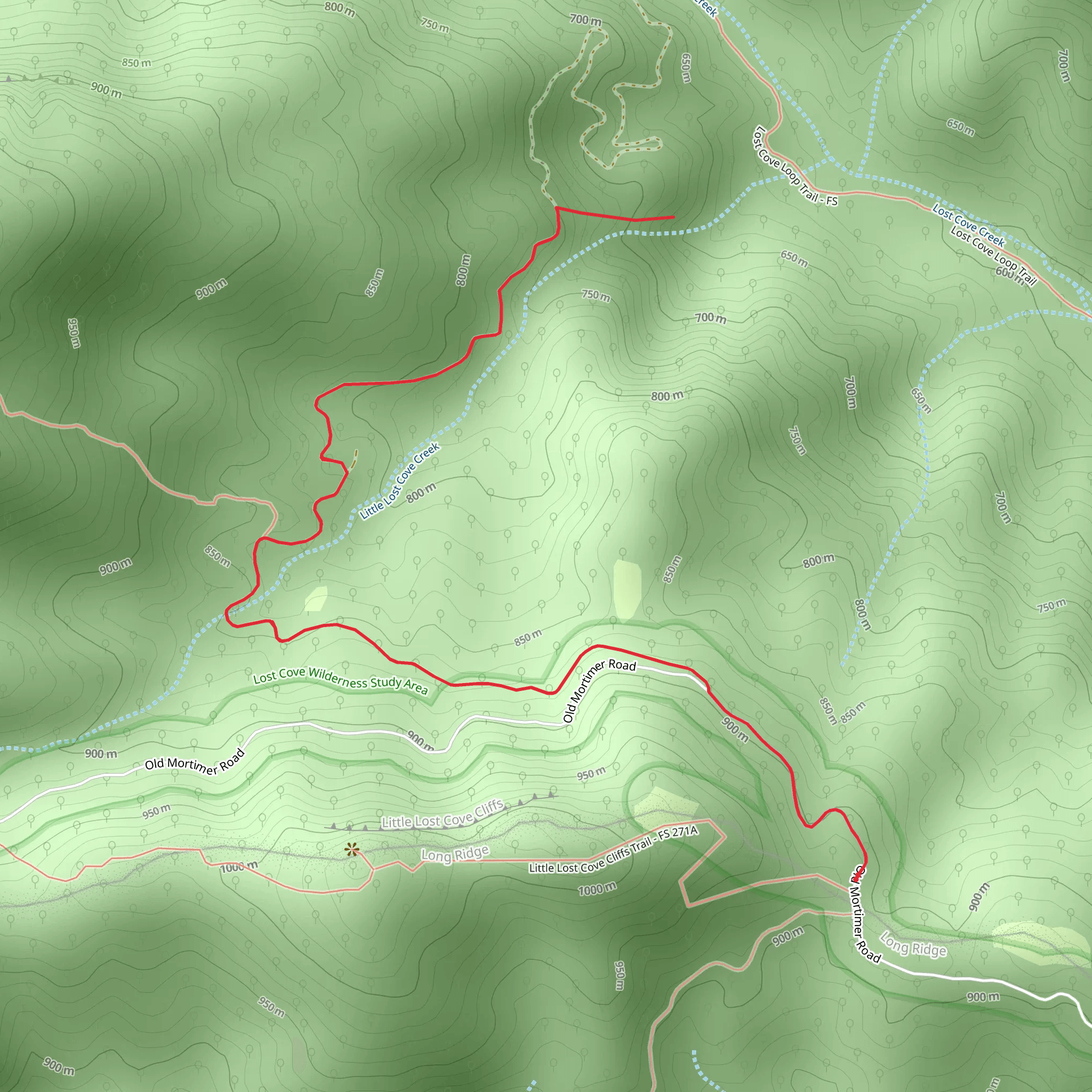 Little Lost Cove Creek Walk along mobile static map