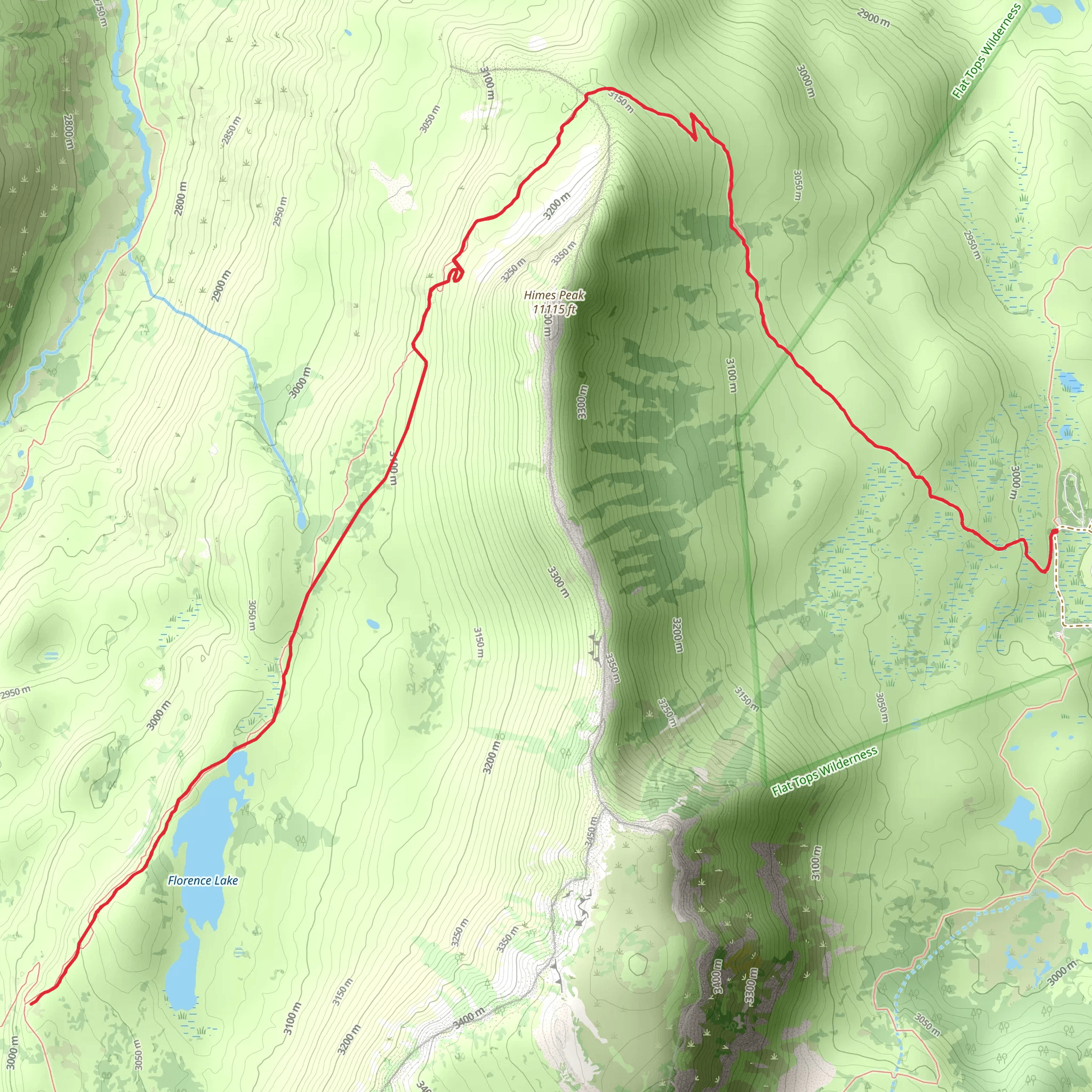 Himes Peak Trail mobile static map