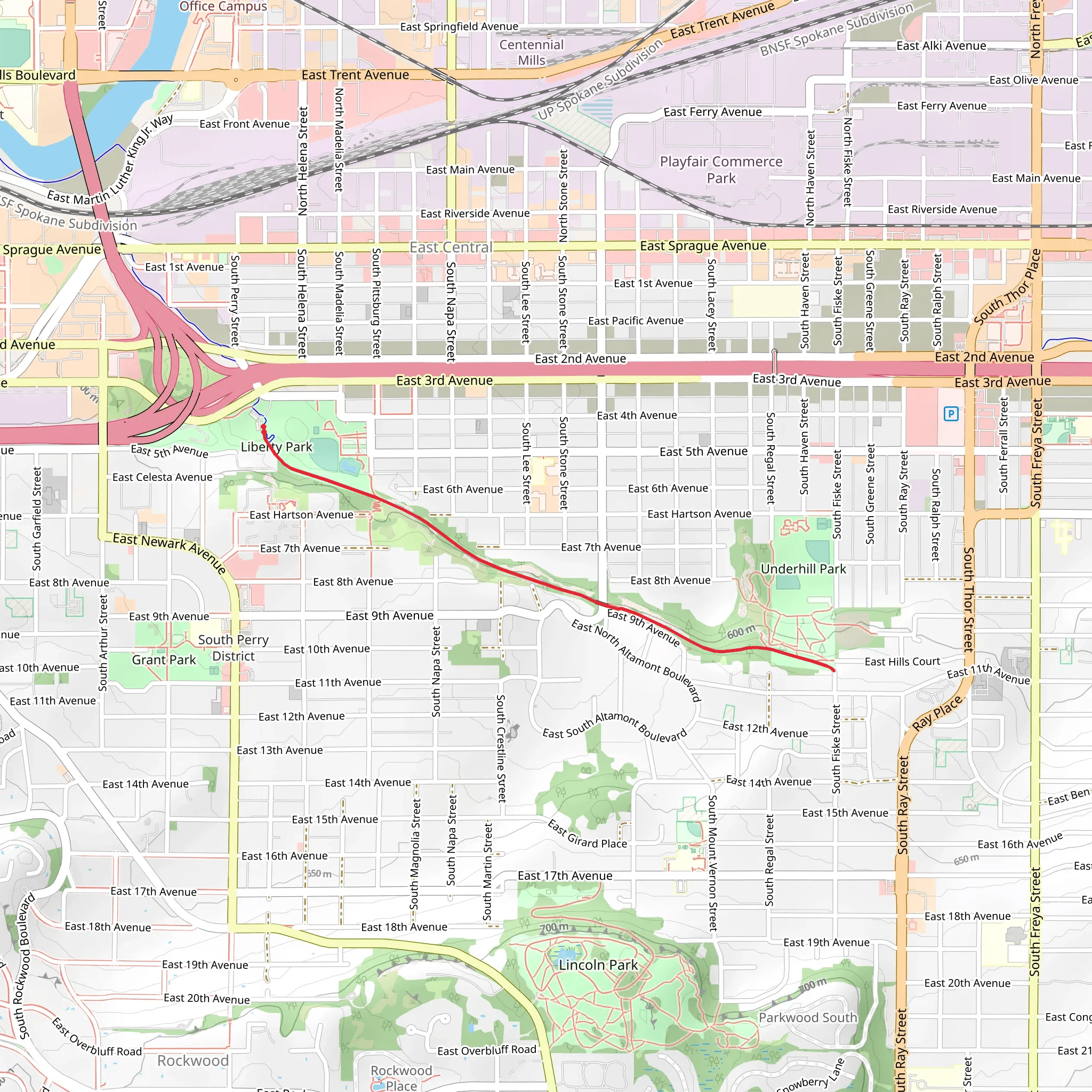 Ben Burr Trail mobile static map