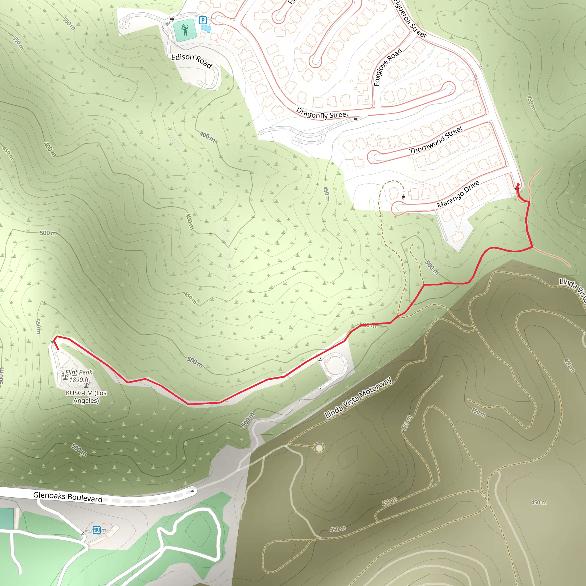 Flint Peak from Figueroa Street mobile static map