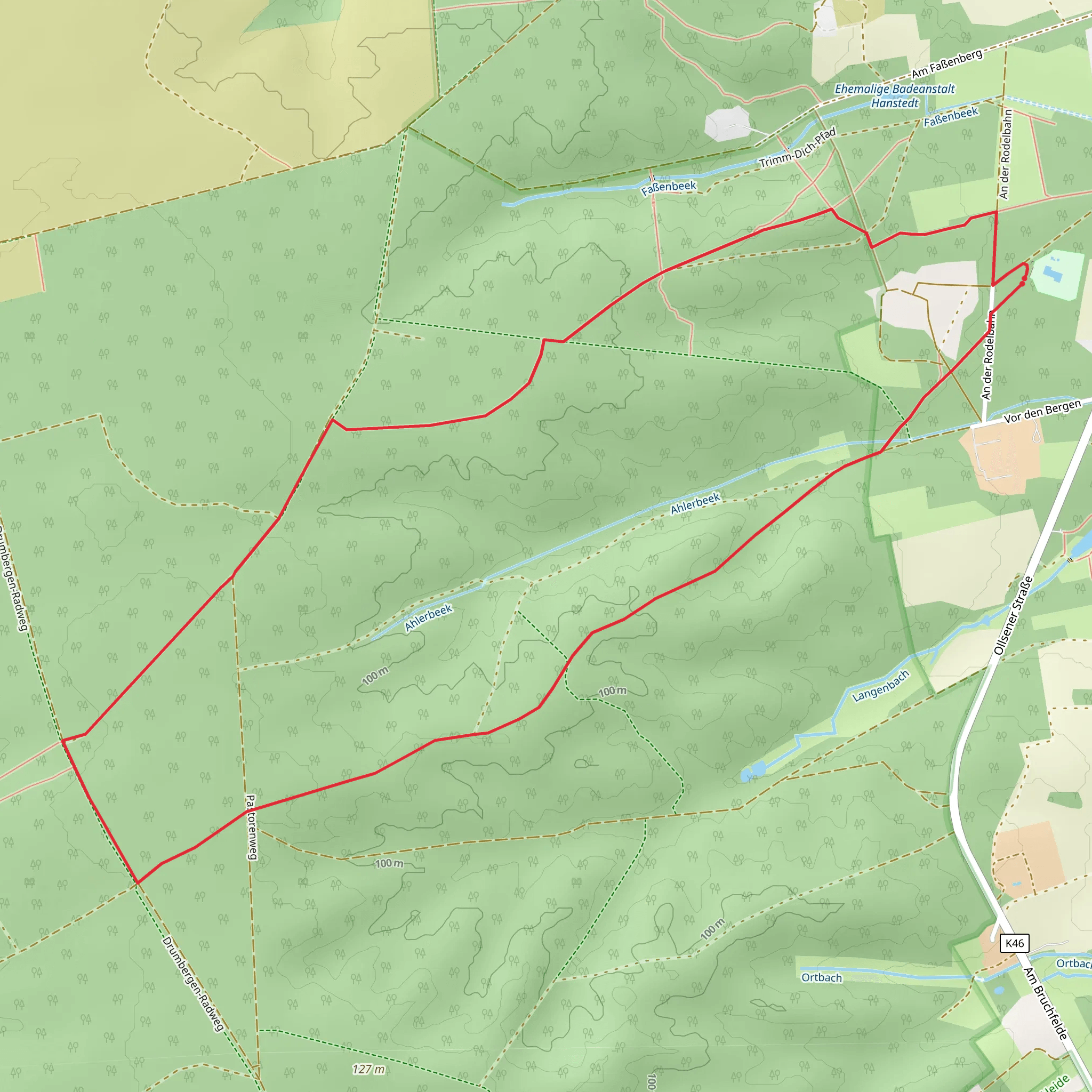 Kerkstieg and Hanstedt Loop mobile static map