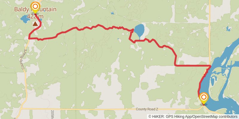 Ice Age National Scenic Trail - Chippewa Moraine stage 2 Map